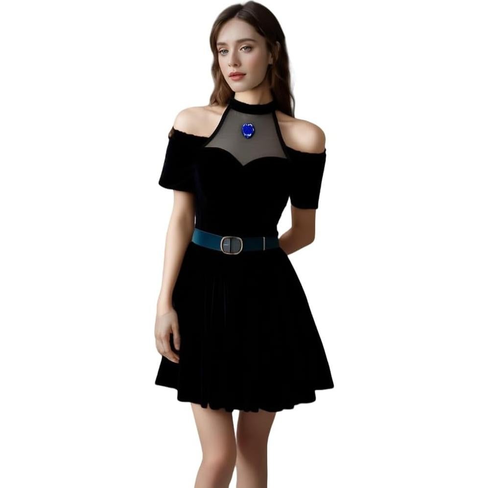 Vestido de Terciopelo para Mujeres Halloween Conjunto Completo