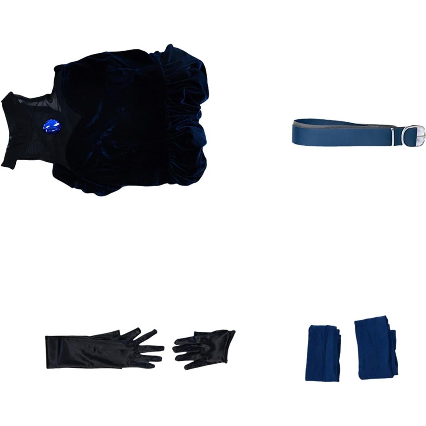 Vestido de Terciopelo para Mujeres Halloween Conjunto Completo