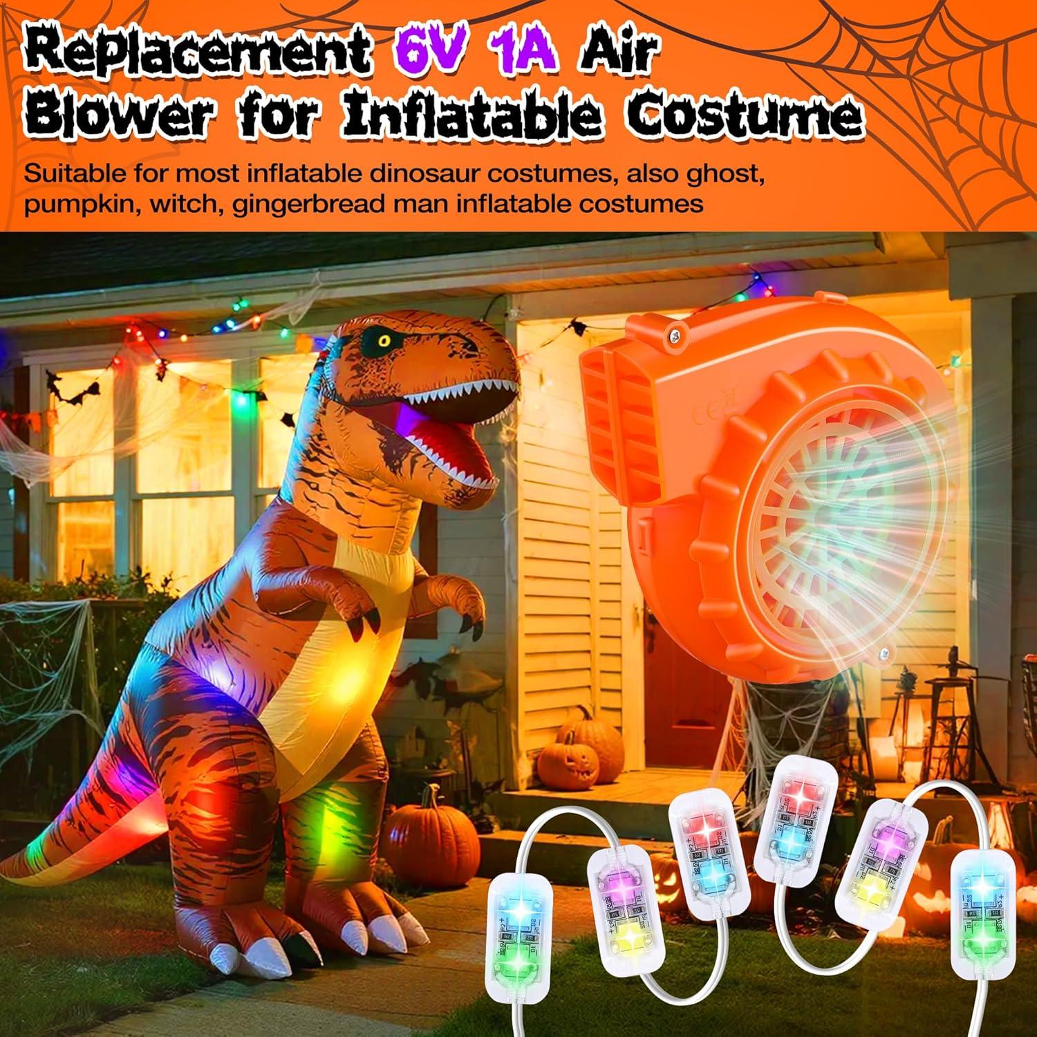 Ventilador Mini Naranja Enhon para Disfraz Inflable con LED