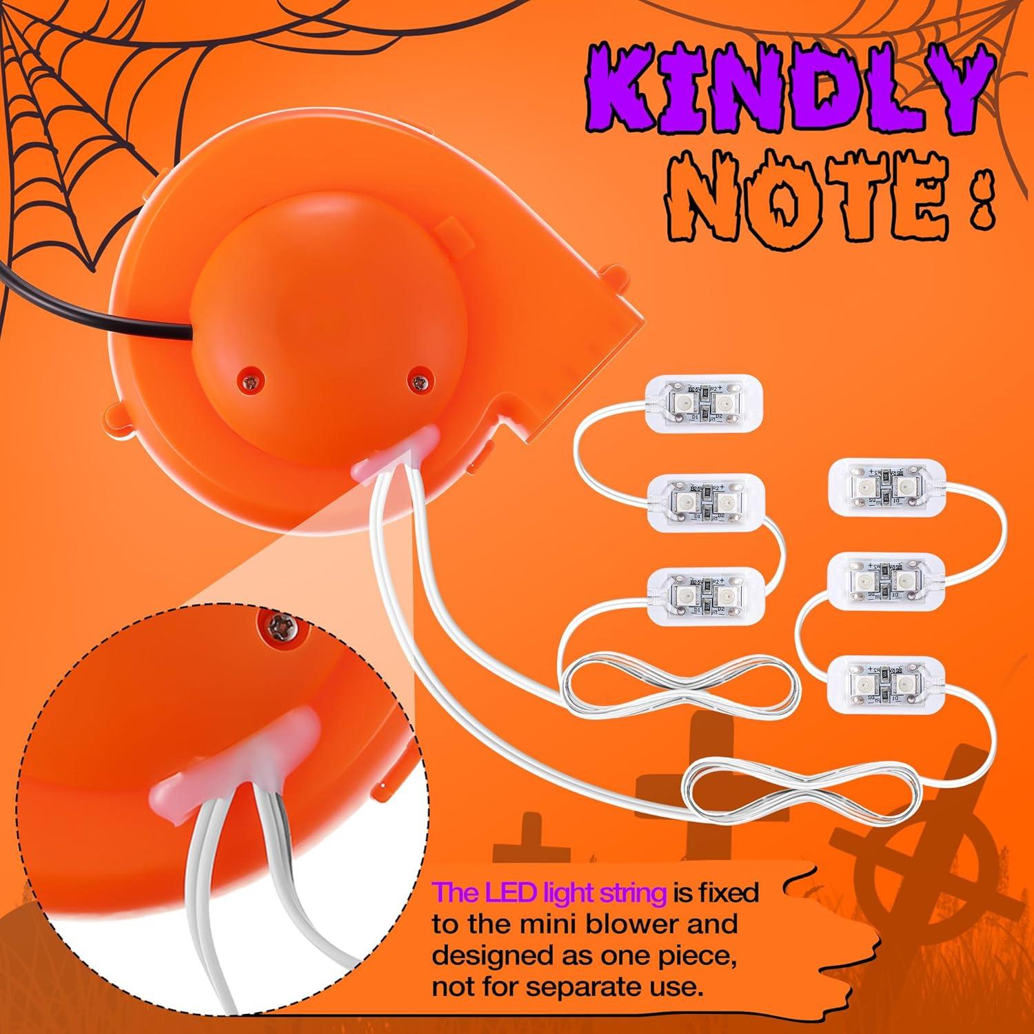 Ventilador Mini Naranja Enhon para Disfraz Inflable con LED