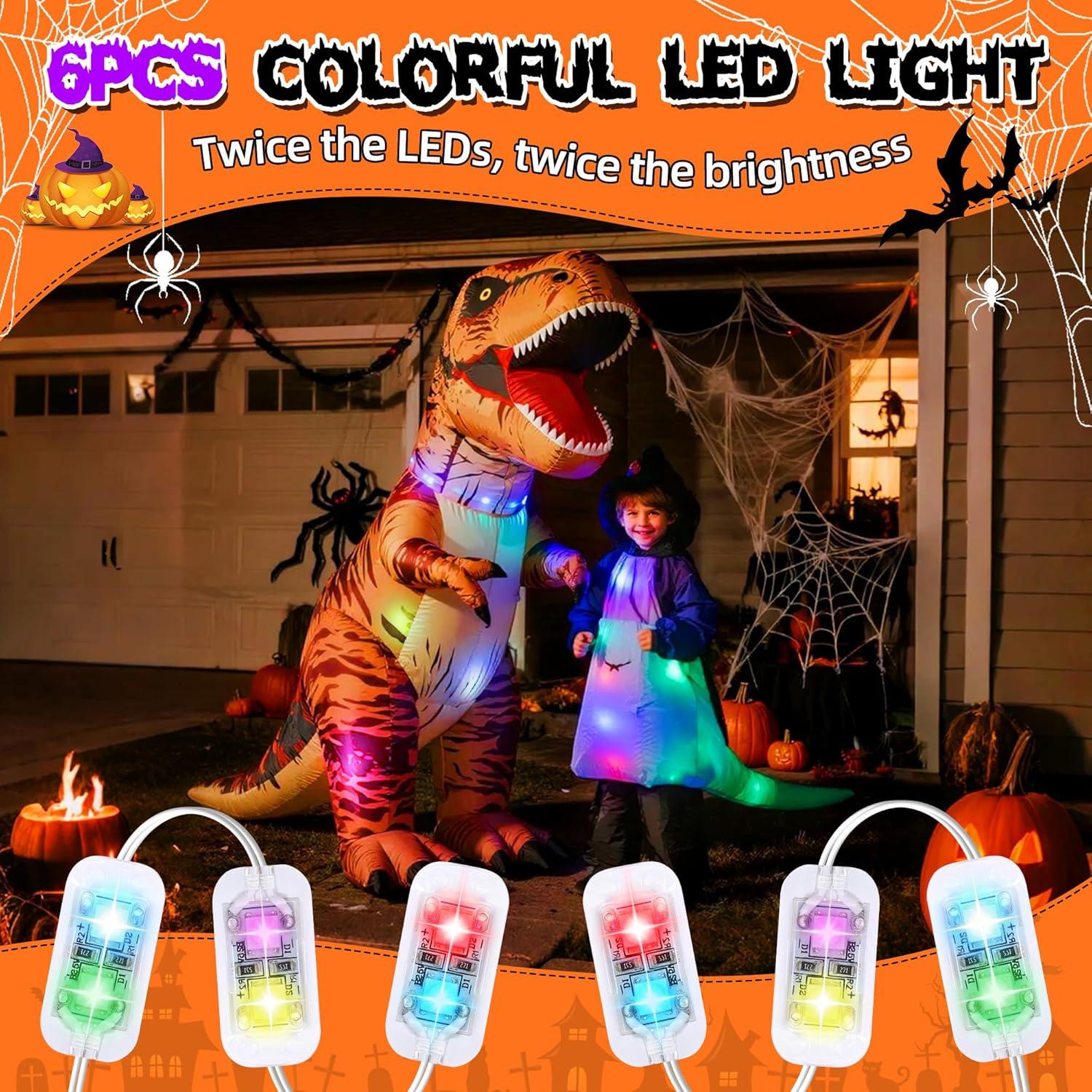 Ventilador Mini Naranja Enhon para Disfraz Inflable con LED