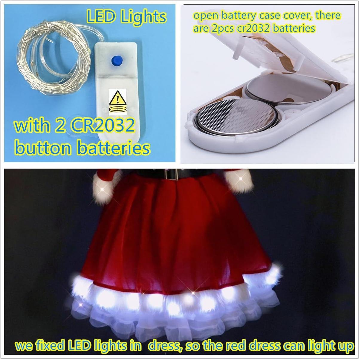 Disfraz de Santa para Mujeres con Luces LED - Vestido Rojo