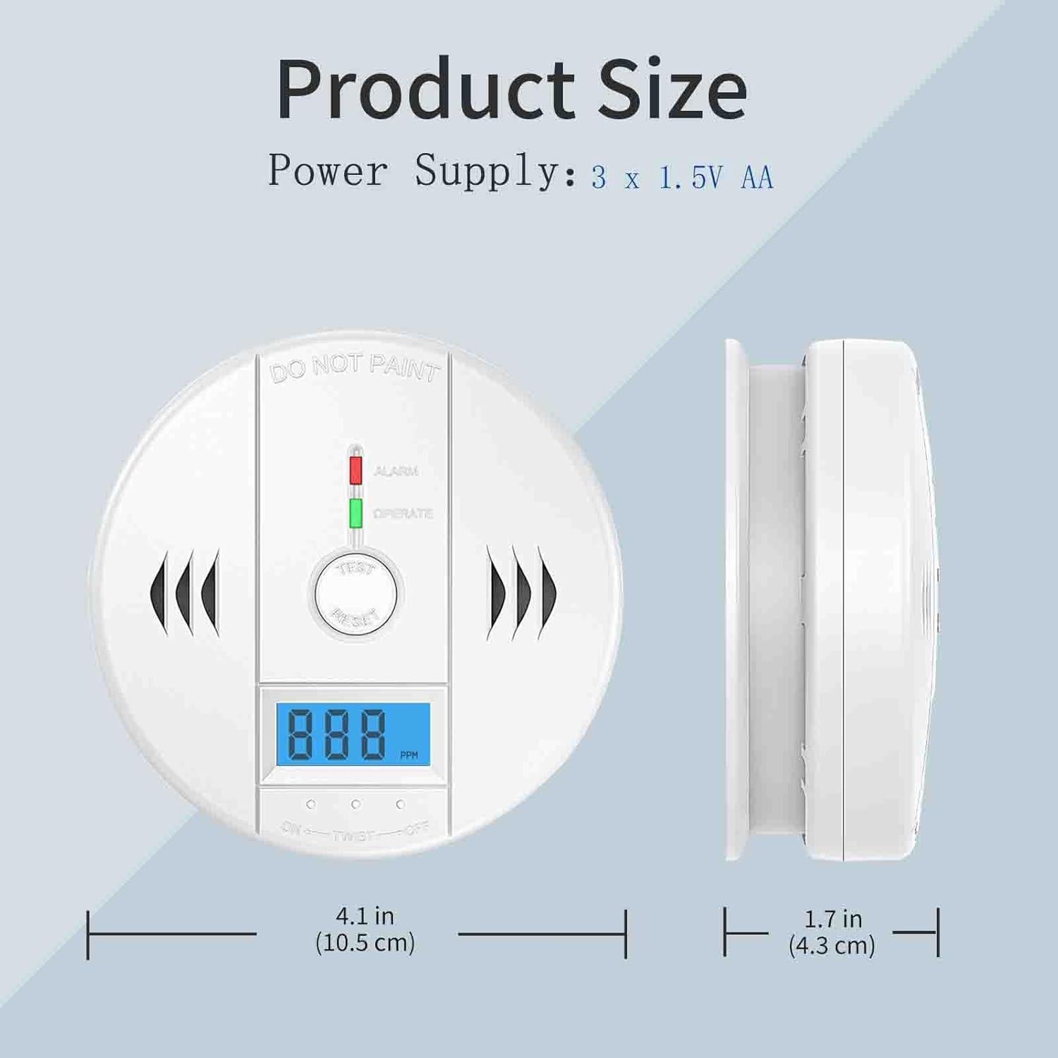 Detector de Monóxido de Carbono Shyeeh WJ-CO999 con Pantalla LCD