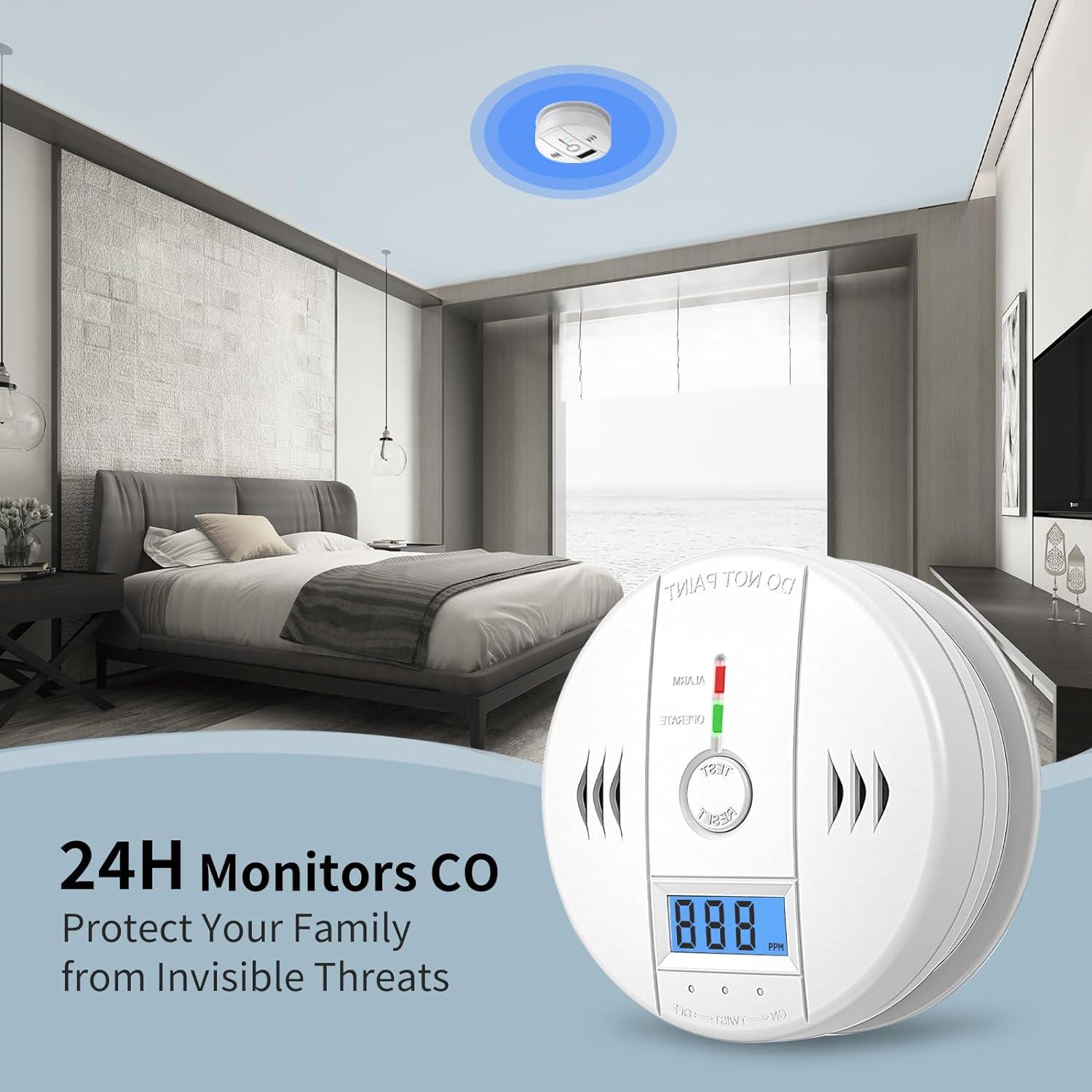 Detector de Monóxido de Carbono Shyeeh WJ-CO999 con Pantalla LCD