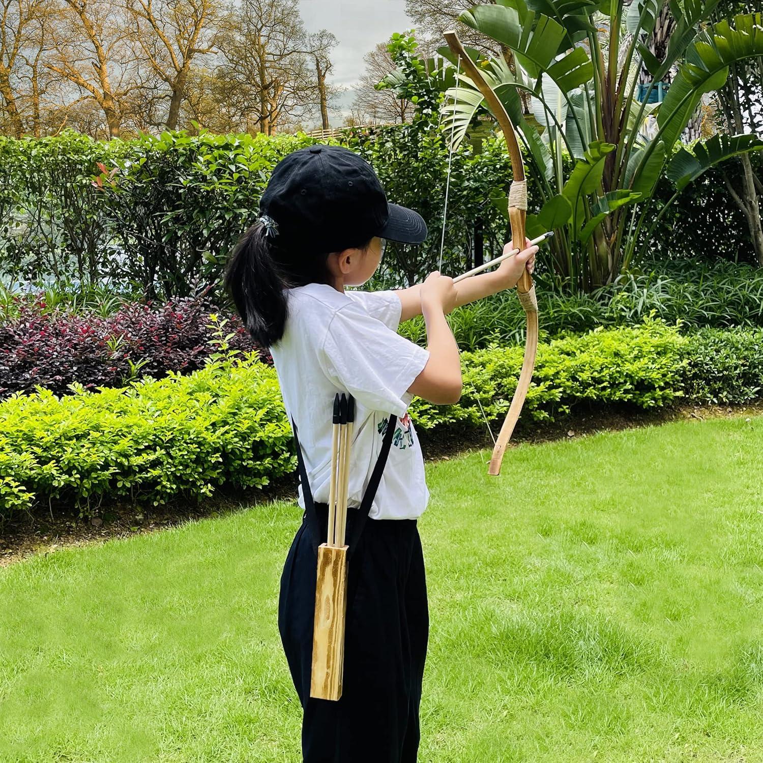 Juego de Arco y Flecha de Madera Basbon 81 cm para Niños