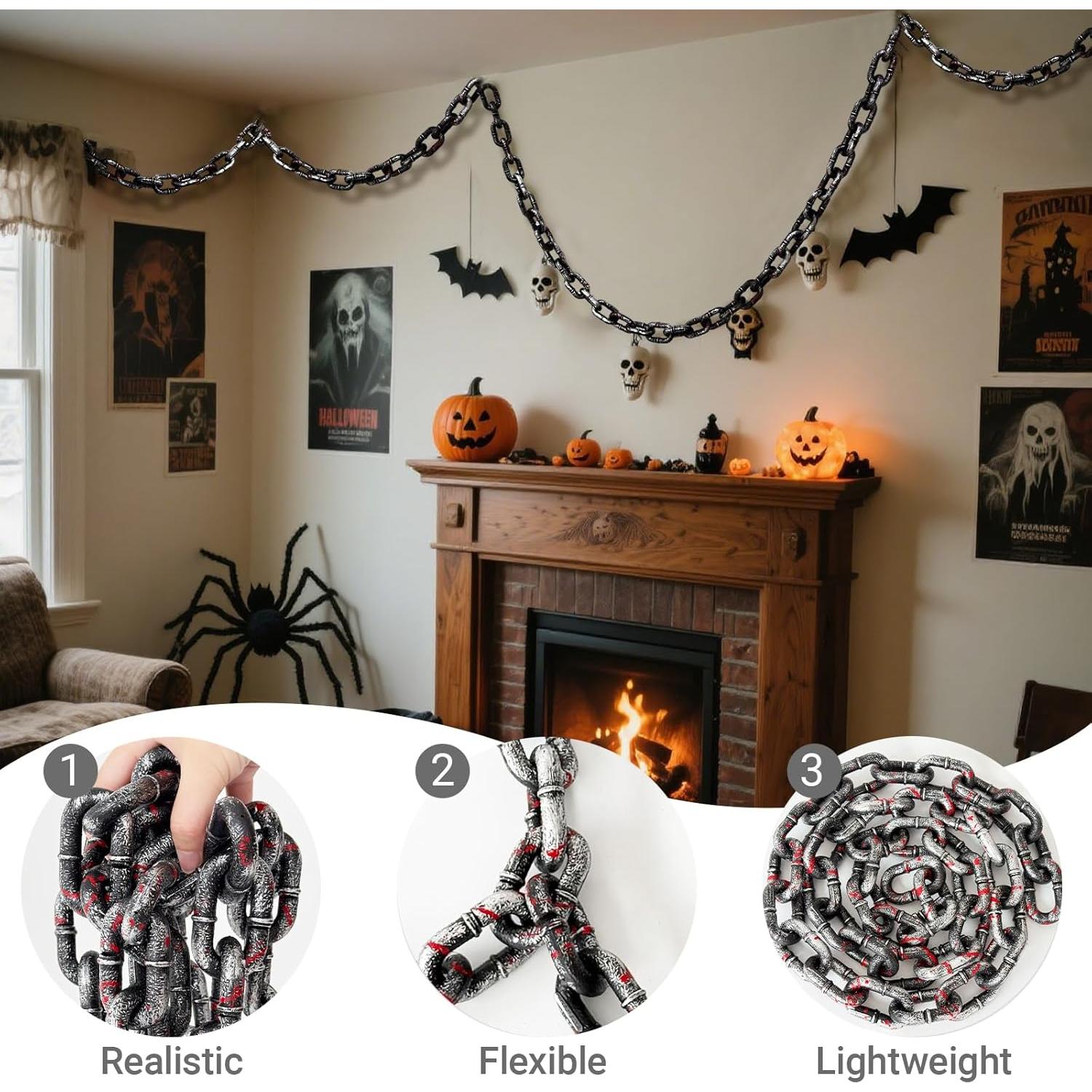 Cadenas de Halloween 2 Pcs 1.8 m Plástico Decoración Fiesta