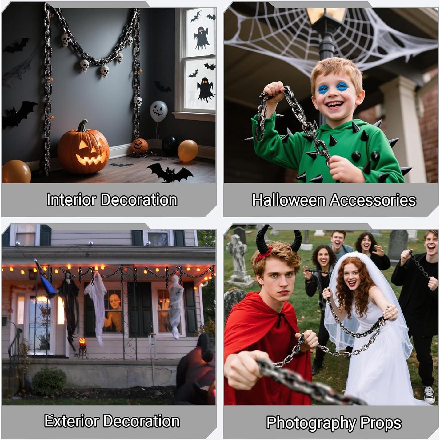 Cadenas de Halloween 2 Pcs 1.8 m Plástico Decoración Fiesta