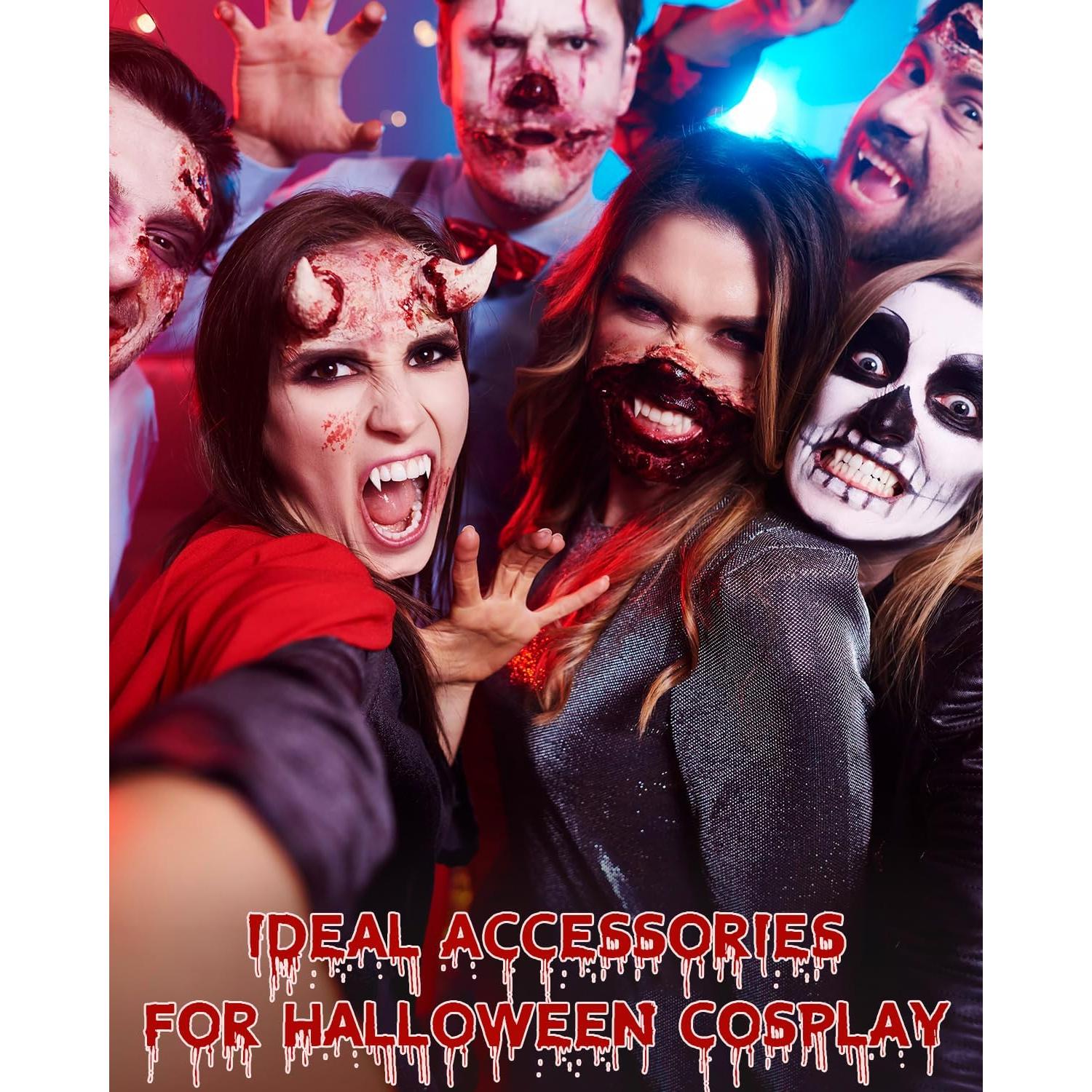 Colmillos de Vampiro TLPUHU - 6 Pares en 3 Tamaños para Halloween