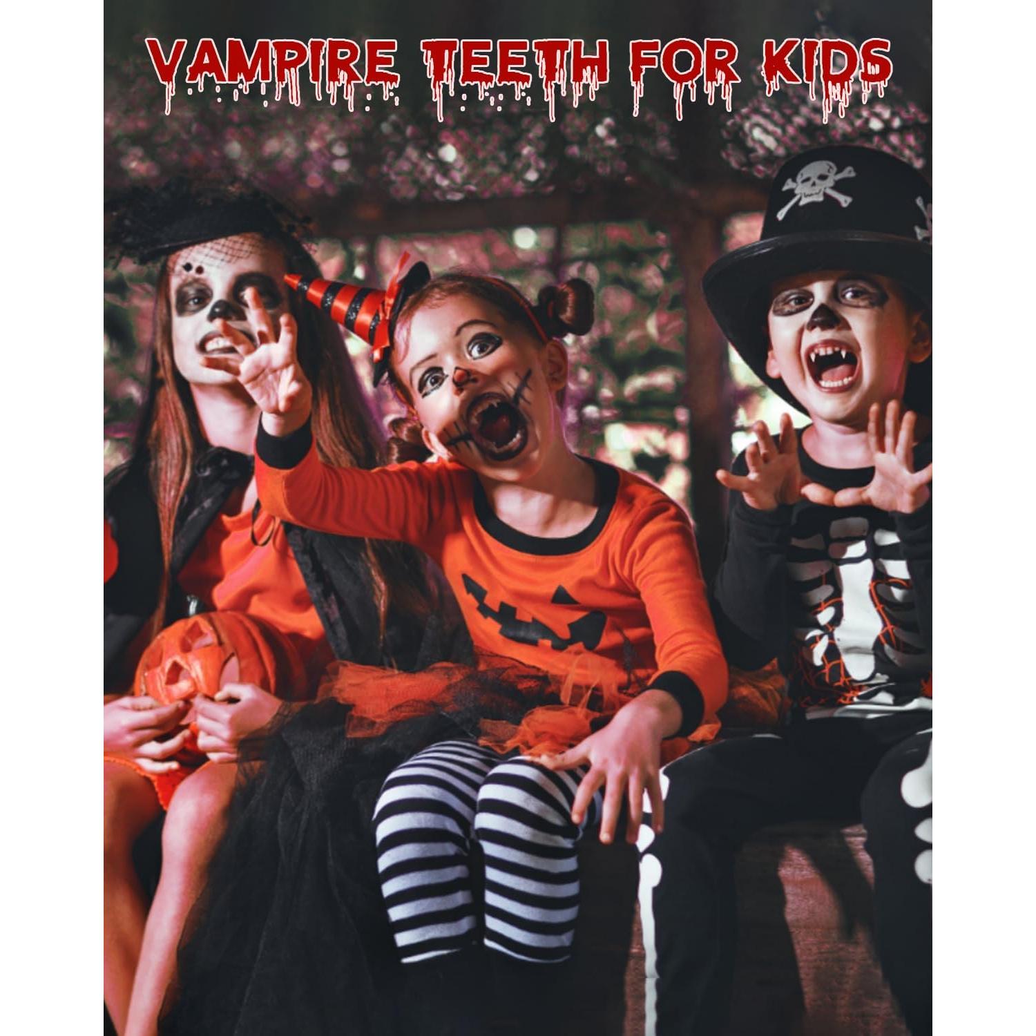 Colmillos de Vampiro TLPUHU - 6 Pares en 3 Tamaños para Halloween