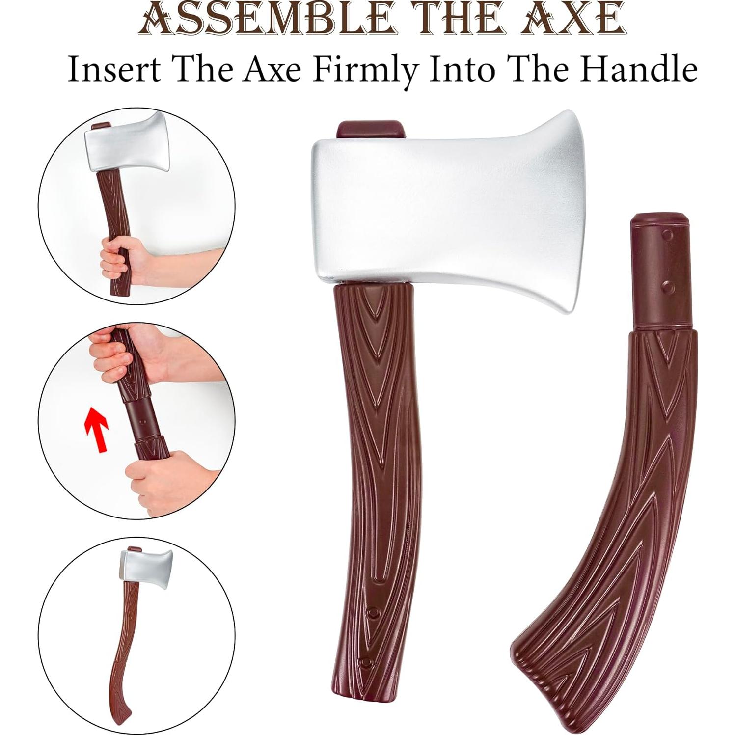 Hacha de Leñador Falsa 60 cm - Accesorio Disfraz Adulto