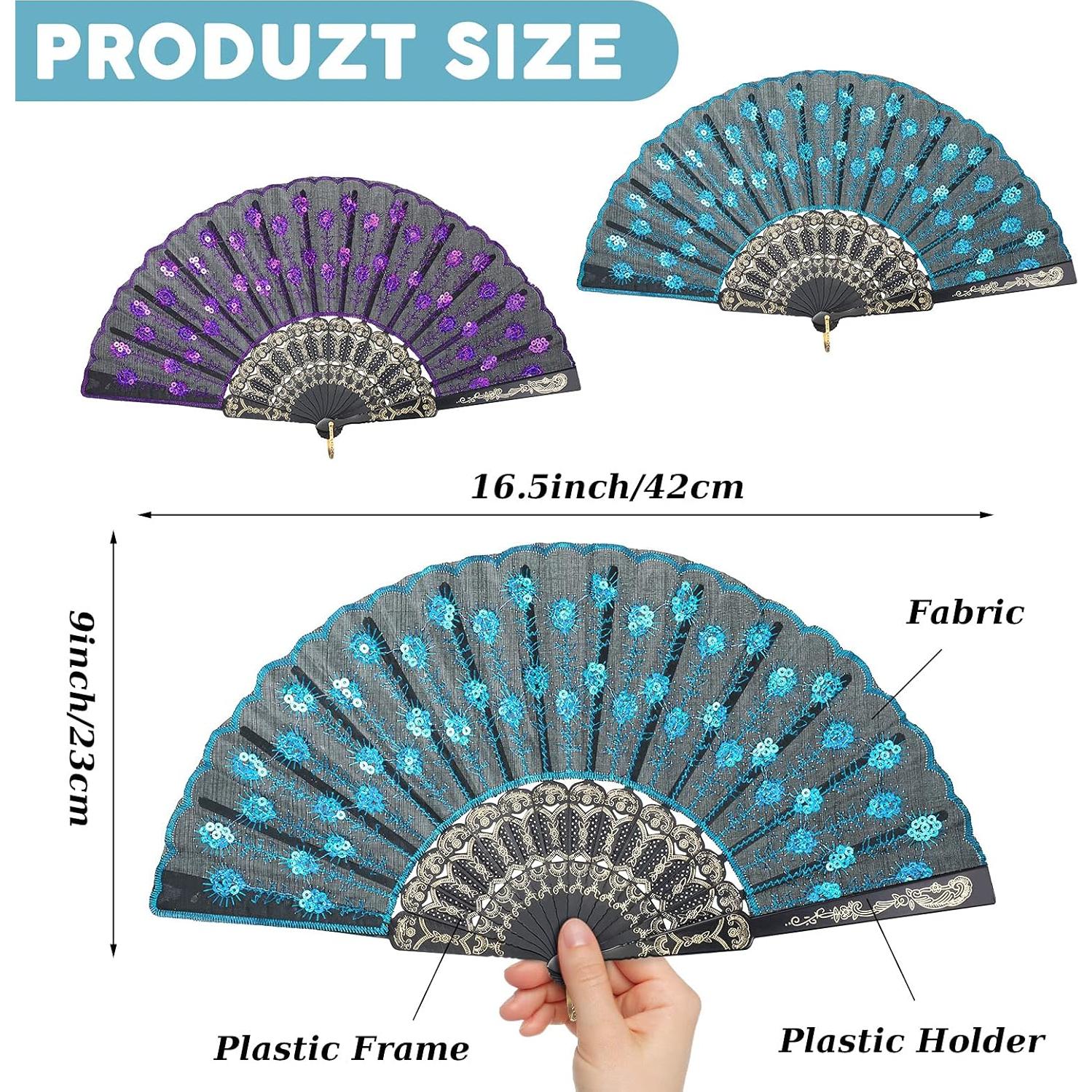 Abanicos Plegables Jetec 2 Piezas Halloween Gótico 1920