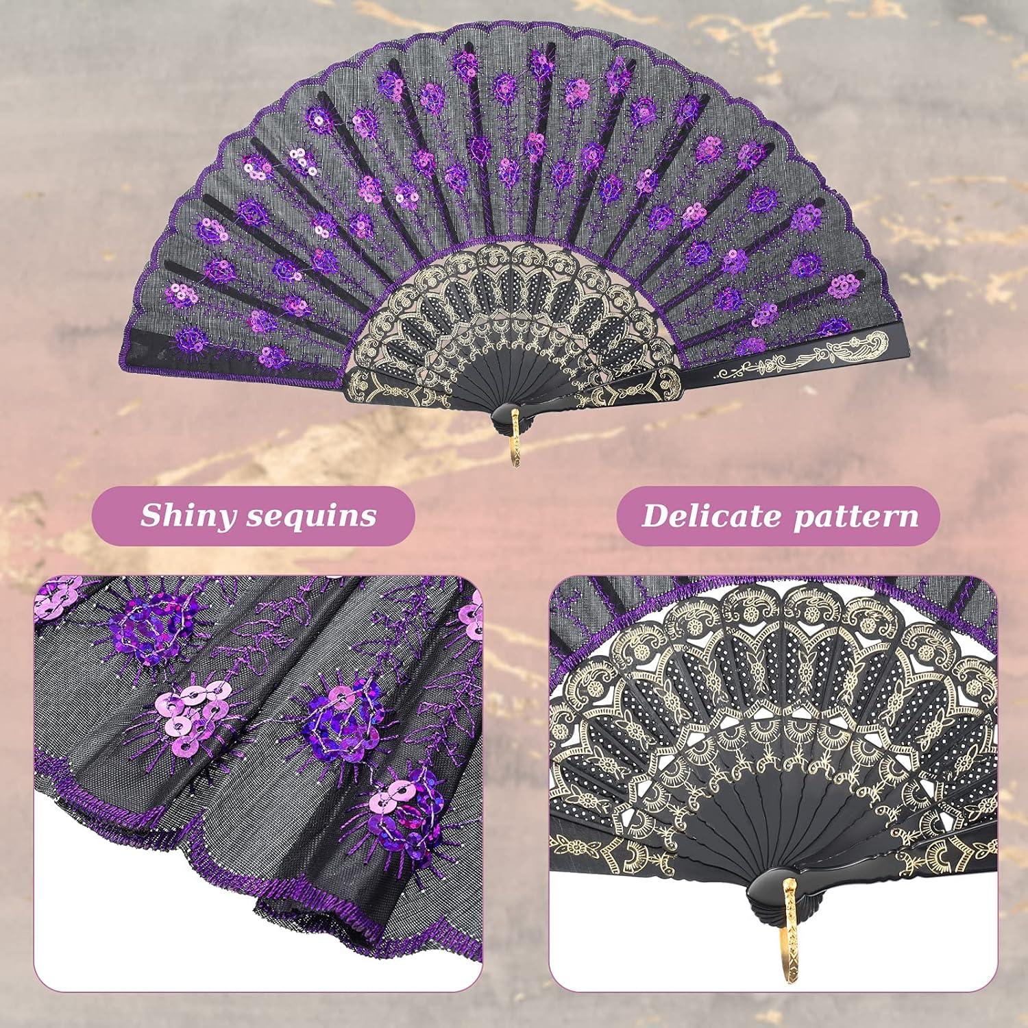 Abanicos Plegables Jetec 2 Piezas Halloween Gótico 1920