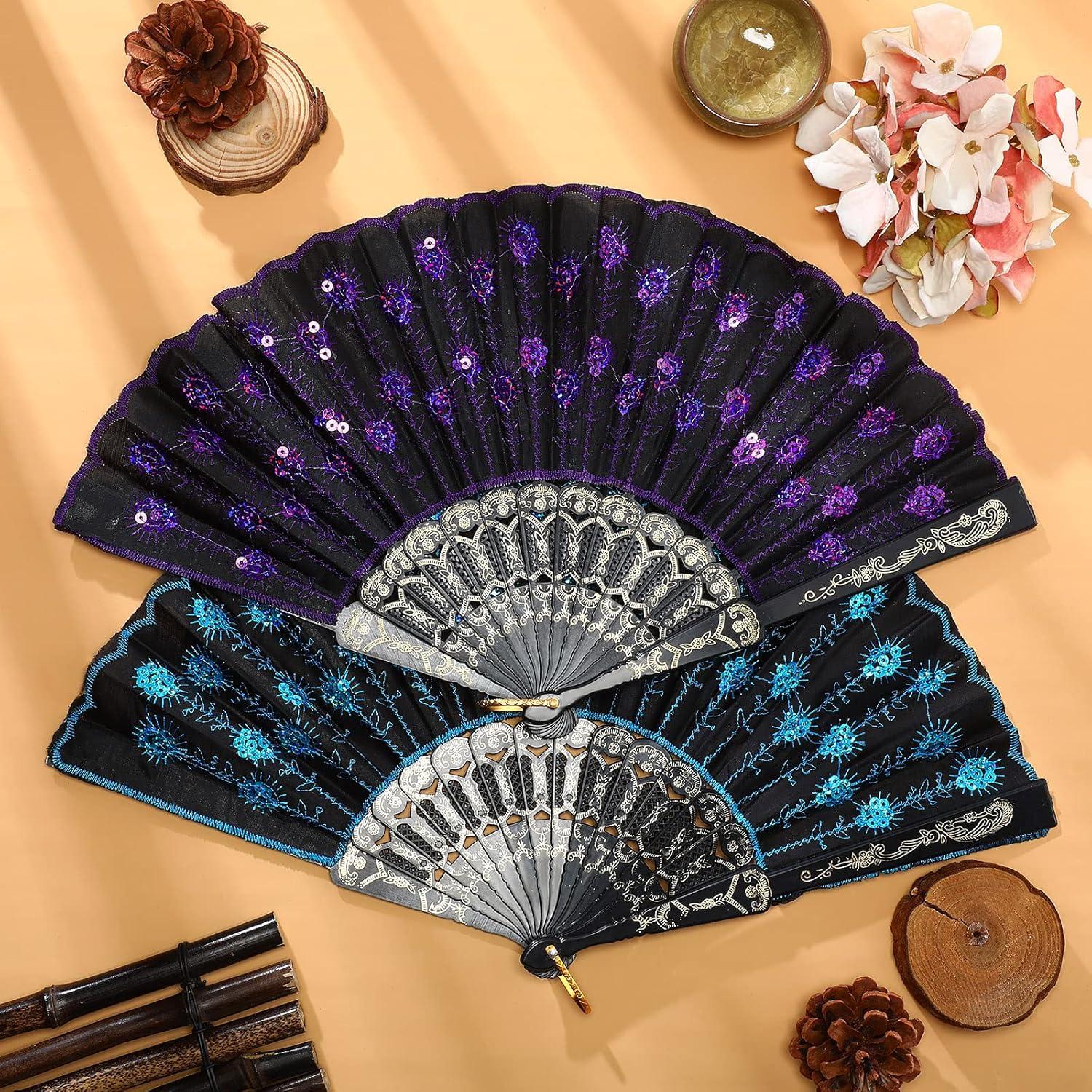 Abanicos Plegables Jetec 2 Piezas Halloween Gótico 1920