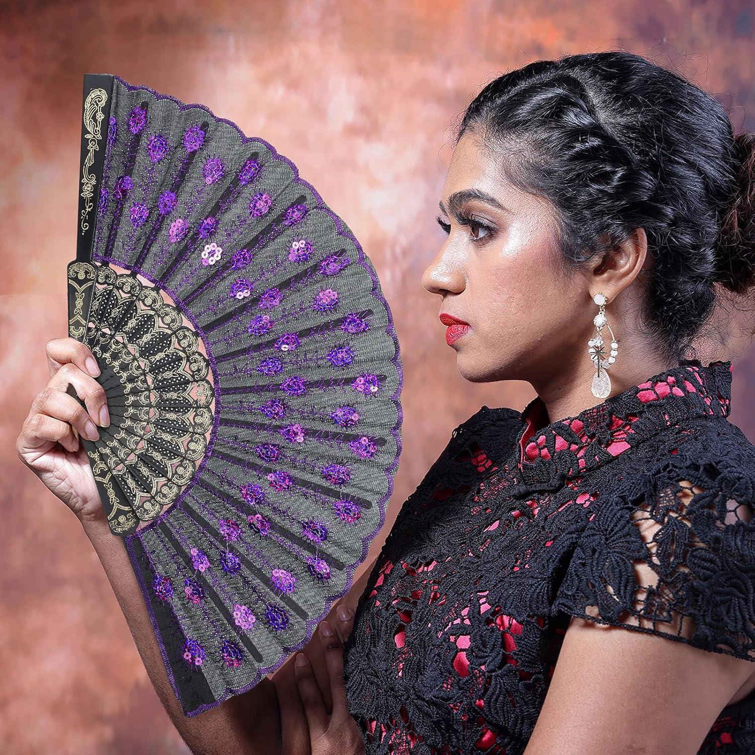 Abanicos Plegables Jetec 2 Piezas Halloween Gótico 1920