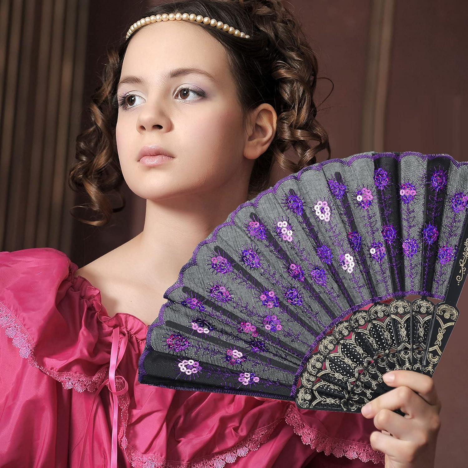 Abanicos Plegables Jetec 2 Piezas Halloween Gótico 1920