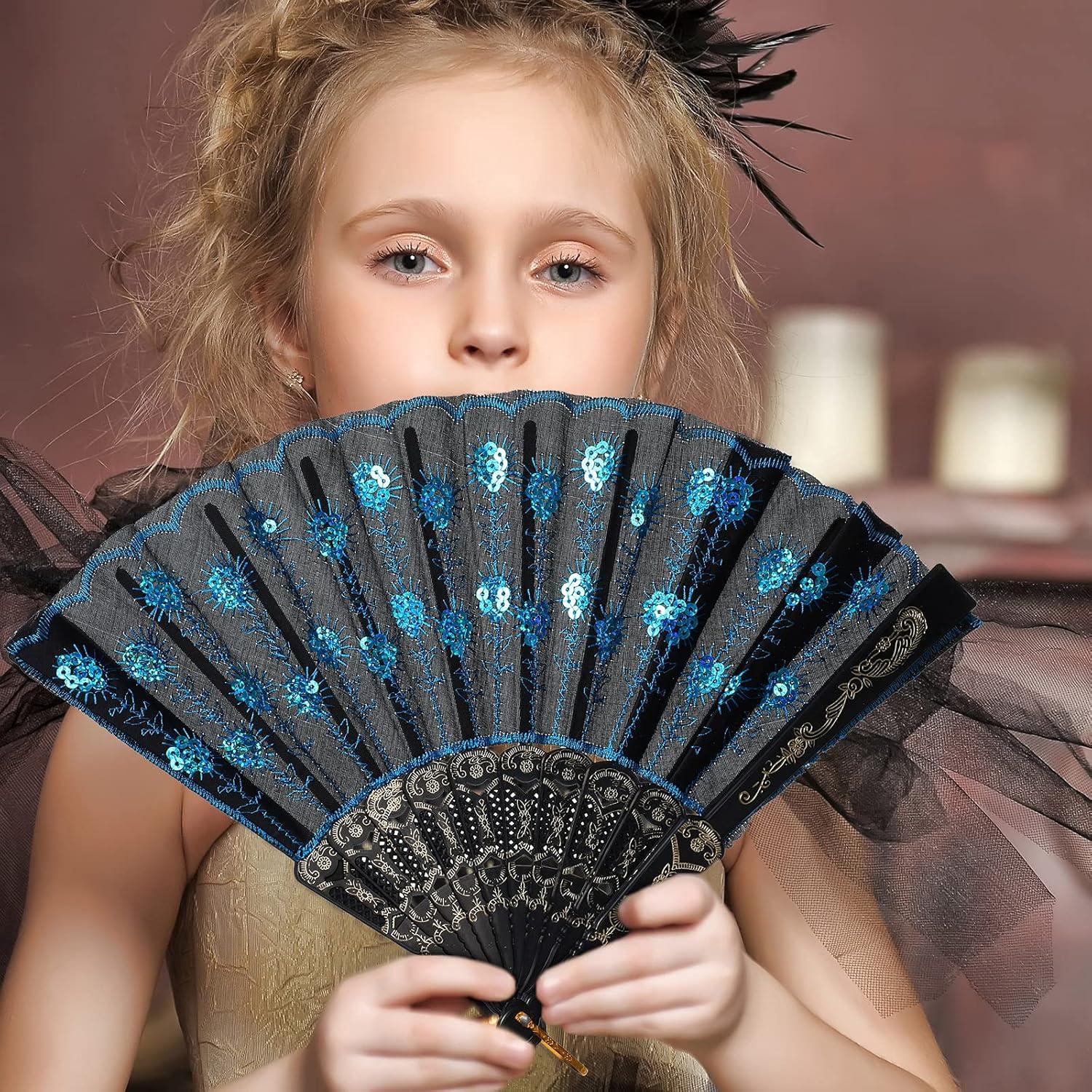 Abanicos Plegables Jetec 2 Piezas Halloween Gótico 1920