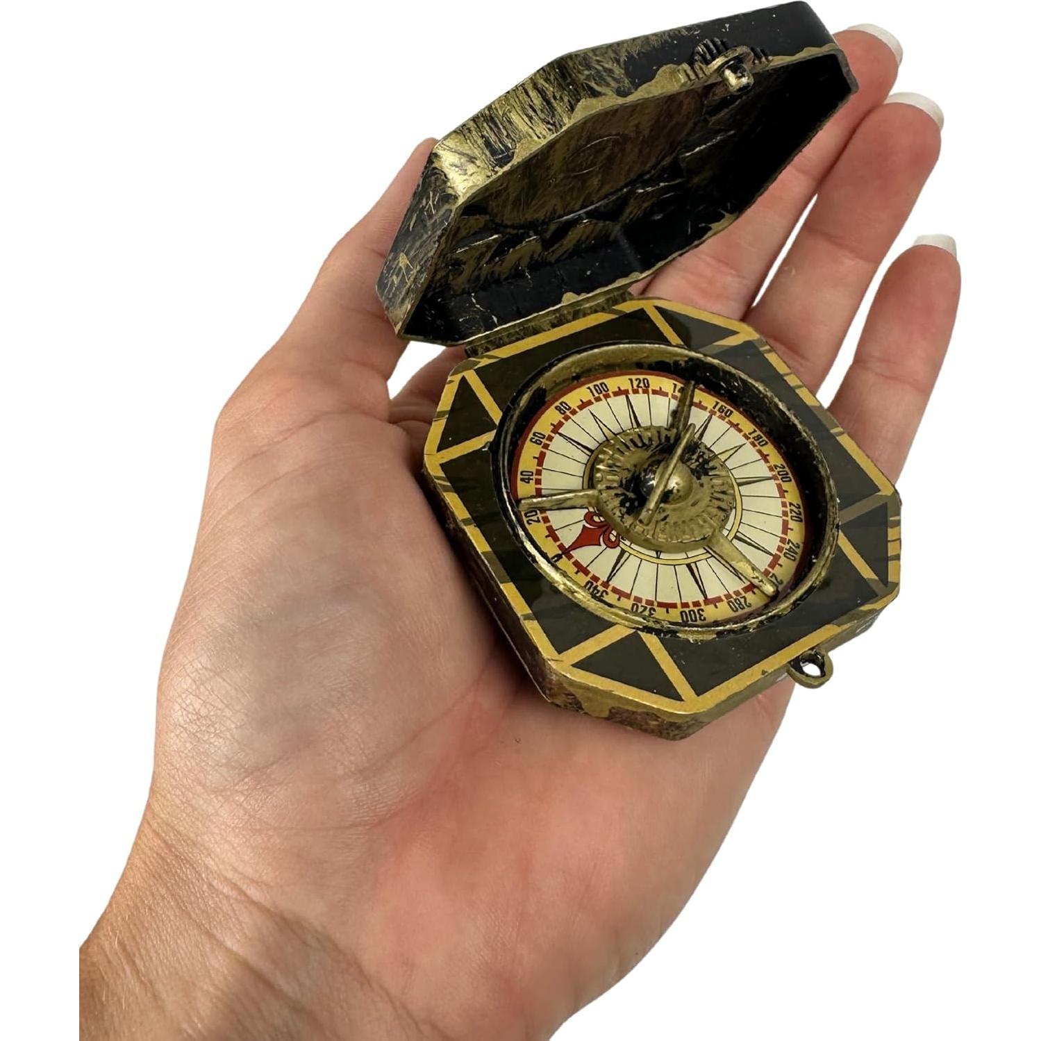 Accesorios de disfraz de pirata Needzo para Halloween - Telescopio, parche ocular y brújula