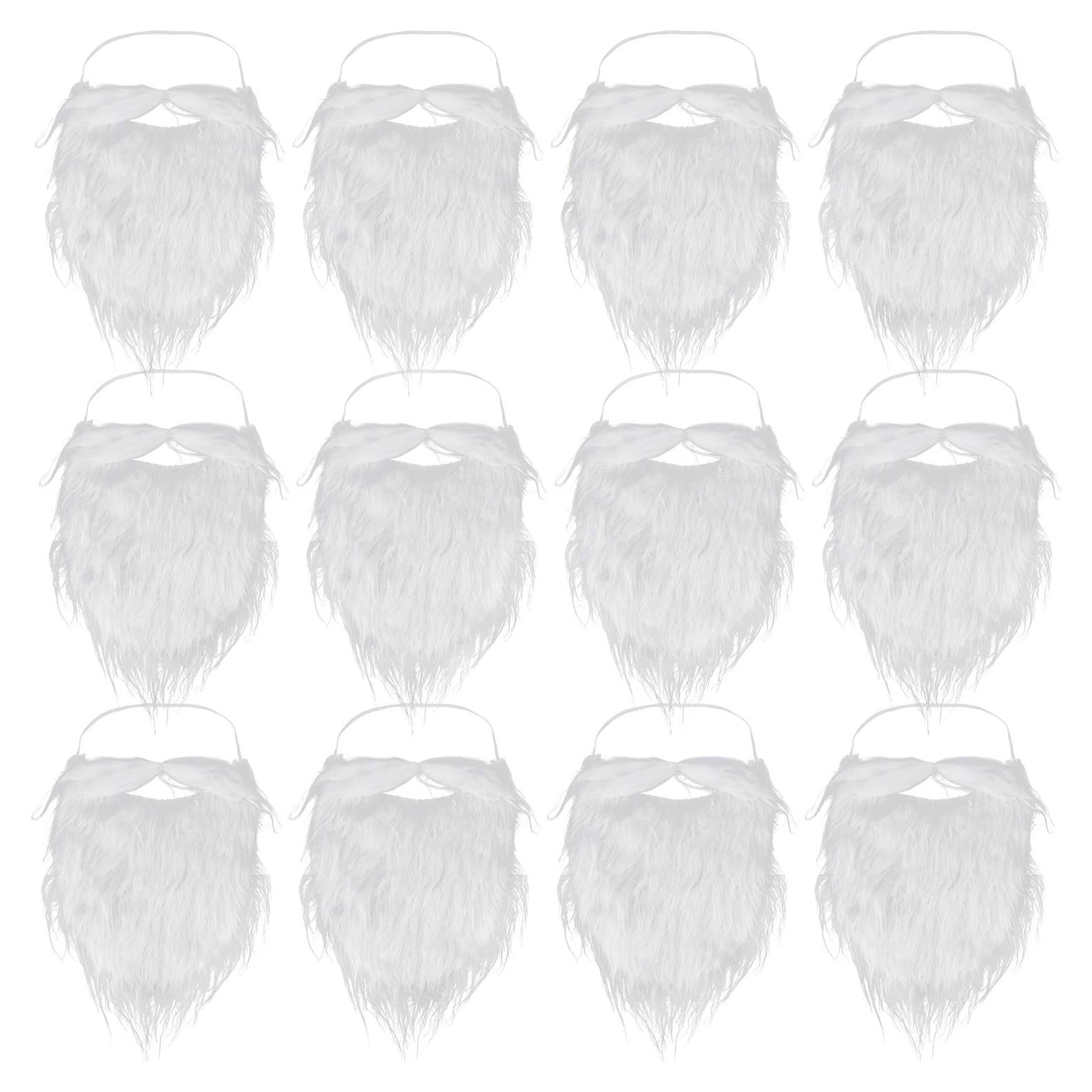 12 Barbas Falsas Blancas de Santa SUMERSHA para Disfraces