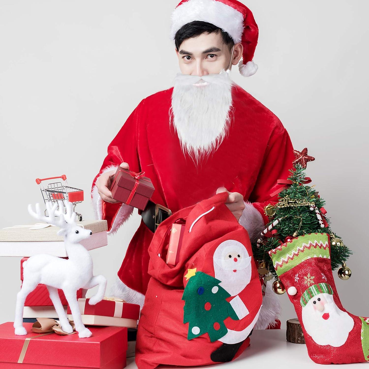 12 Barbas Falsas Blancas de Santa SUMERSHA para Disfraces