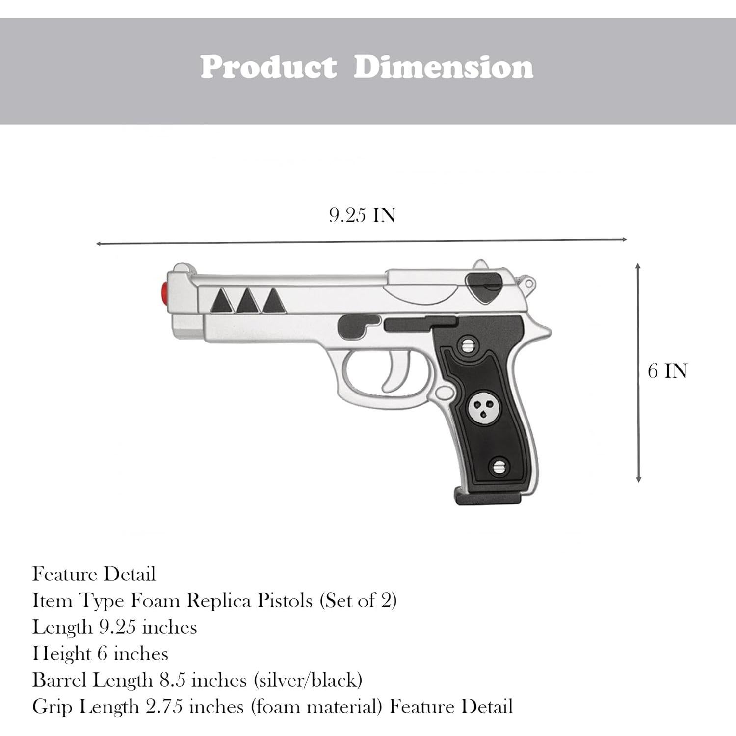 Conjunto de Réplicas de Pistola Demon Twin LALAPORT - 2 Unidades 23.5 cm