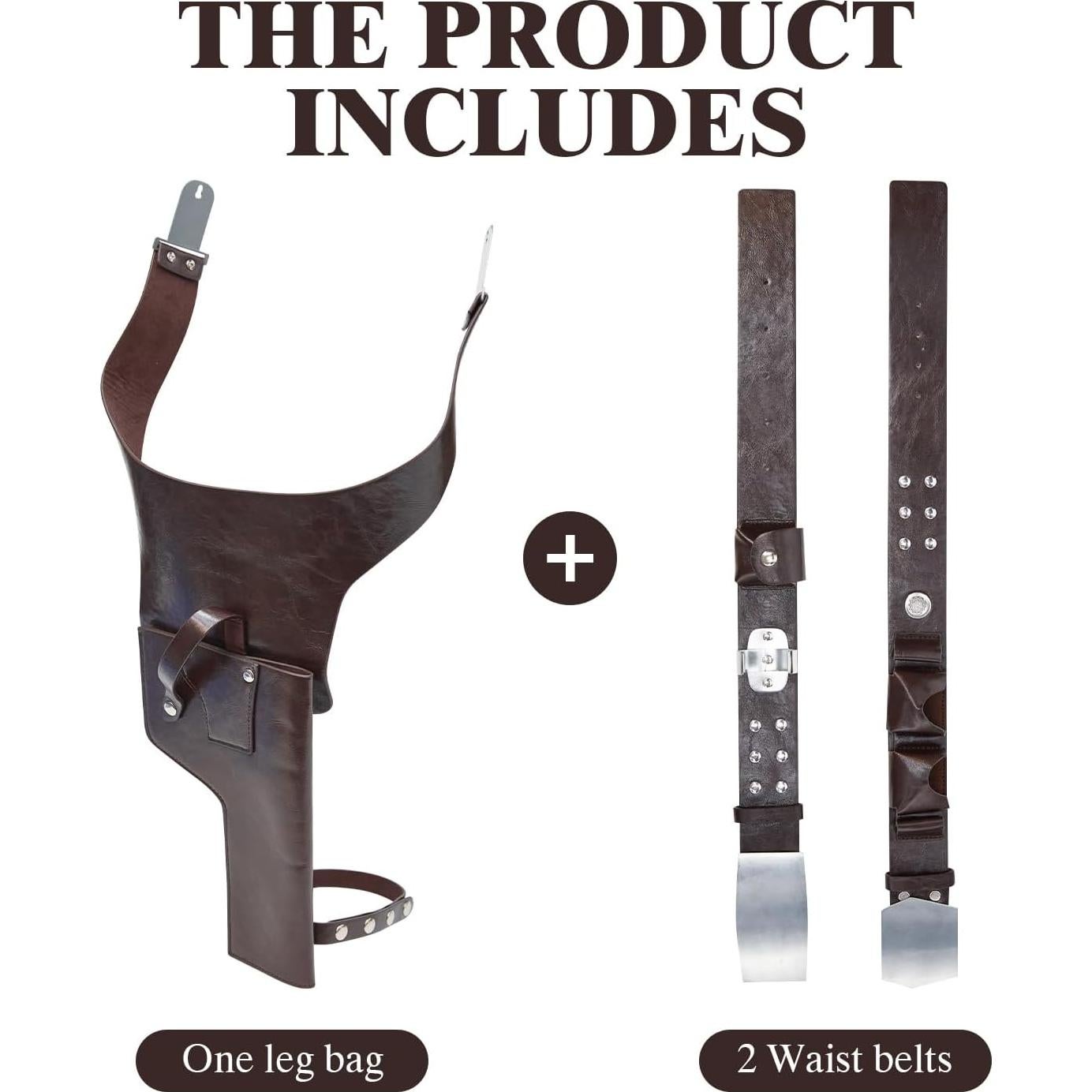 Cinturón de disfraz para hombres PU con funda cosplay Halloween