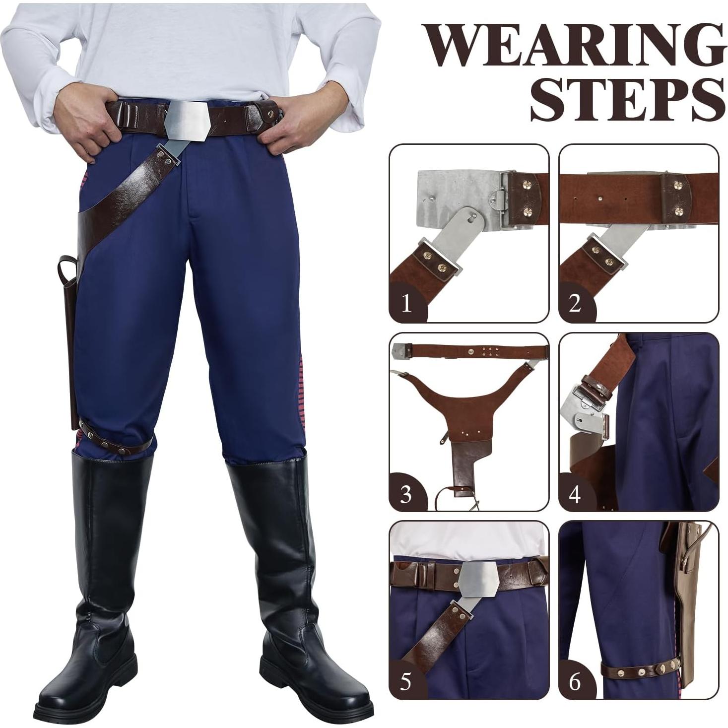 Cinturón de disfraz para hombres PU con funda cosplay Halloween