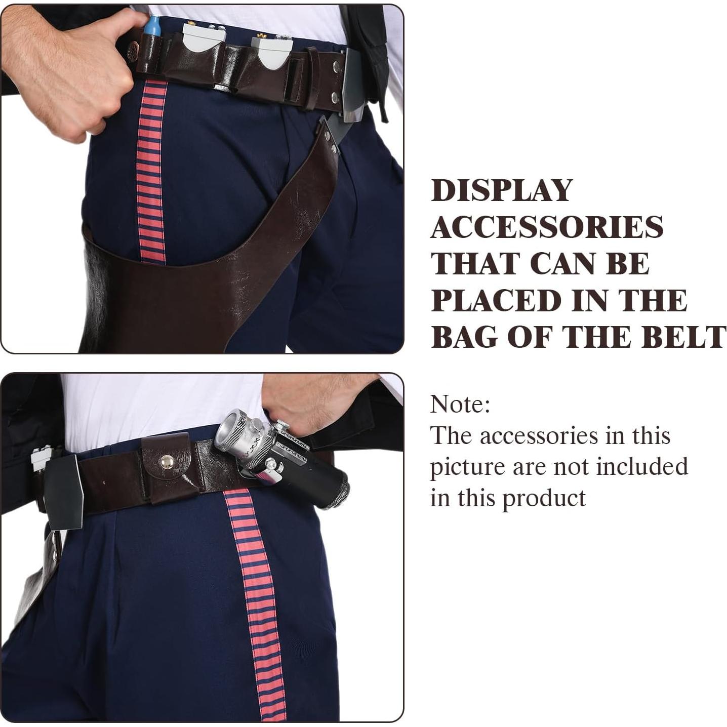 Cinturón de disfraz para hombres PU con funda cosplay Halloween