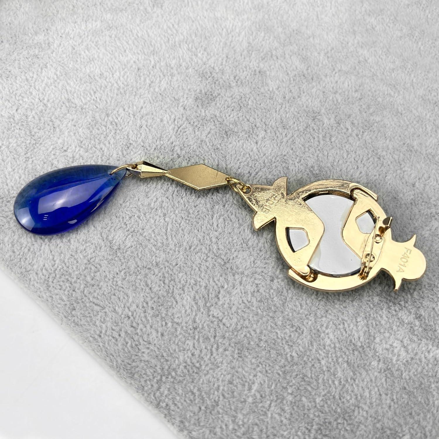 Cadena de colgante azul para cosplay Furina Genshin Impact