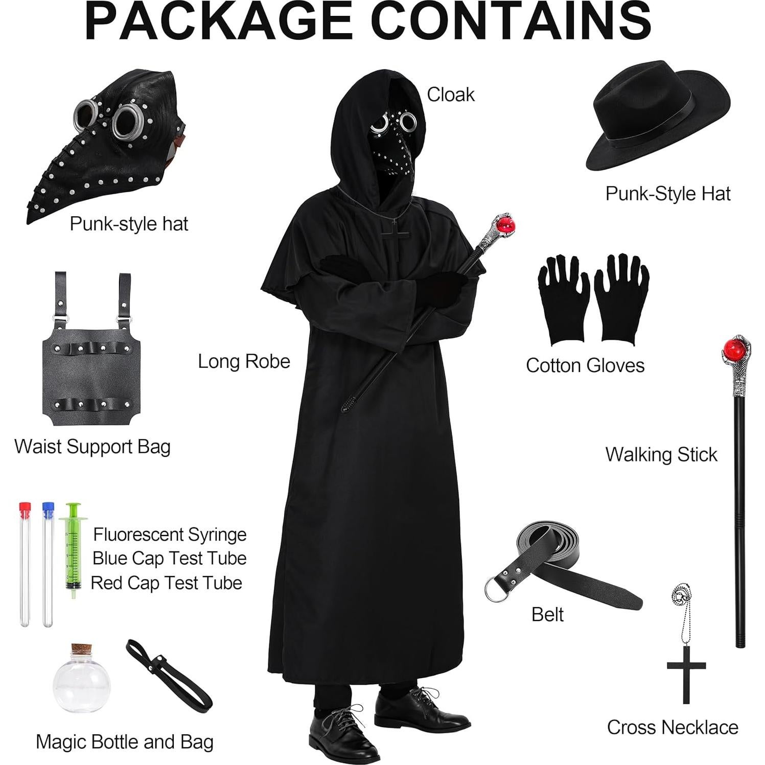 Disfraz de Doctor de la Peste Halloween para Adultos - Completo