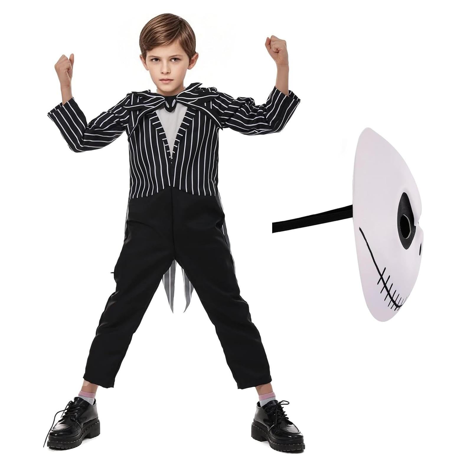 Disfraz de Esqueleto para Niños El Mono y Máscara 3-14 Años