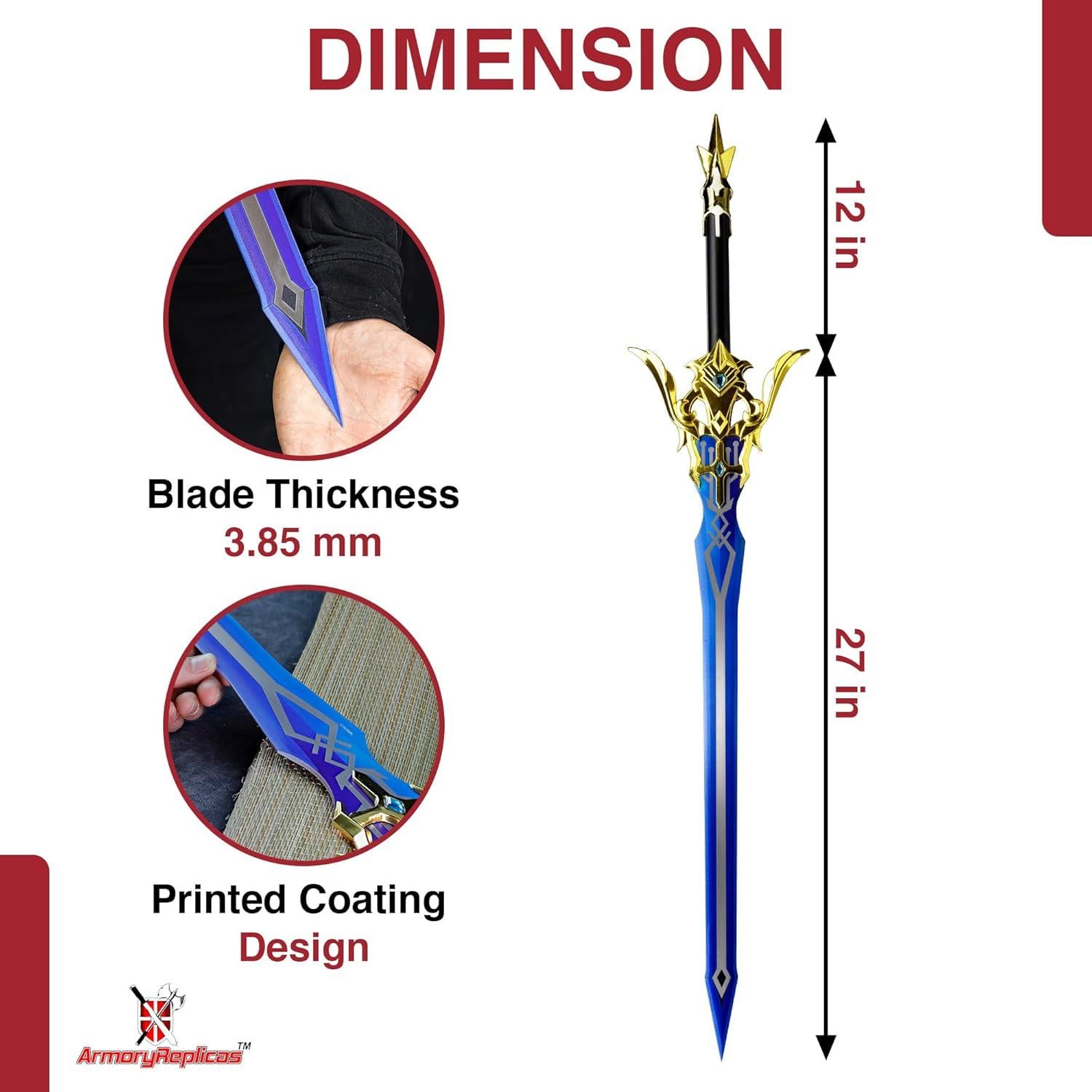 Espada Réplica Genshin Impact Armory 114.94 cm Acero Inoxidable