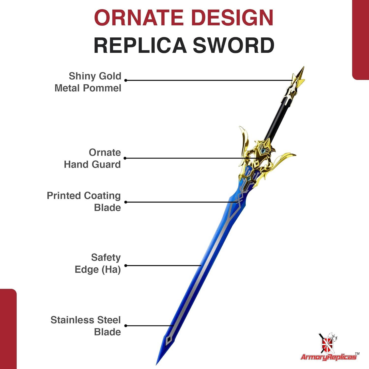 Espada Réplica Genshin Impact Armory 114.94 cm Acero Inoxidable