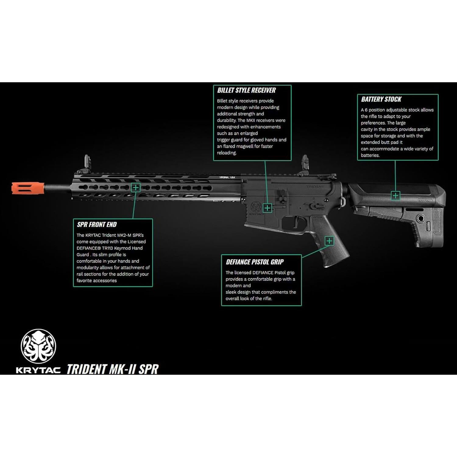 Rifle de Airsoft AEG Evike Krytac Trident MKII SPR 2.7kg