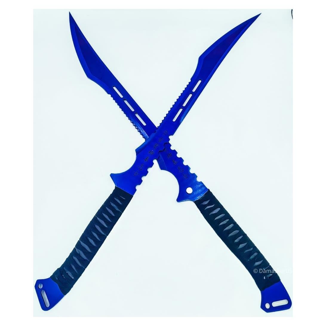 Juego de Espadas Ninja DamaskerUS 2 Piezas Acero Inoxidable 68.58 cm