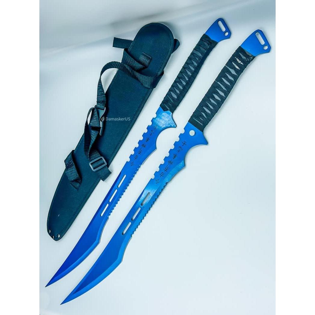 Juego de Espadas Ninja DamaskerUS 2 Piezas Acero Inoxidable 68.58 cm