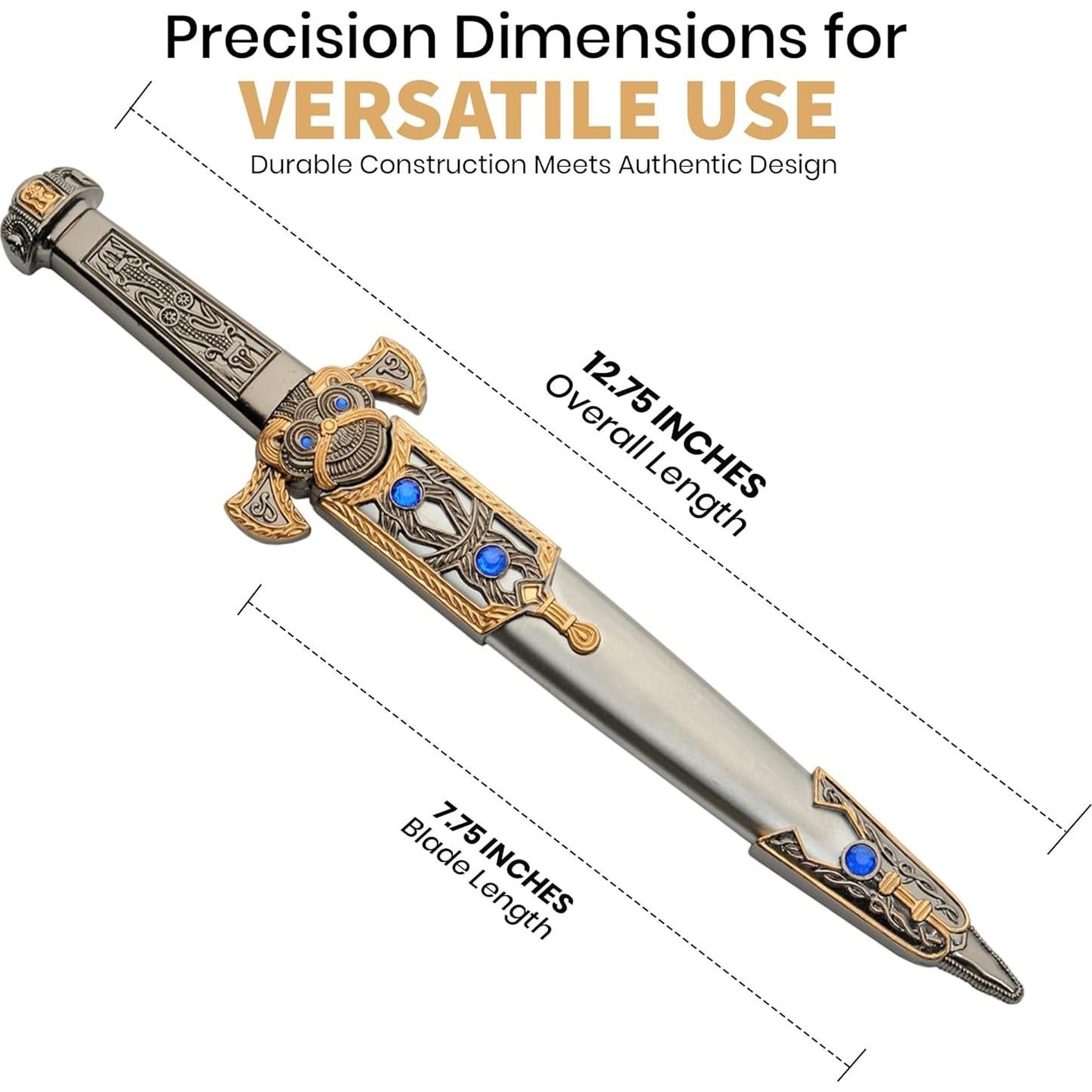 Daga Réplica Egipcia 32.39 cm Szco con Funda de Metal