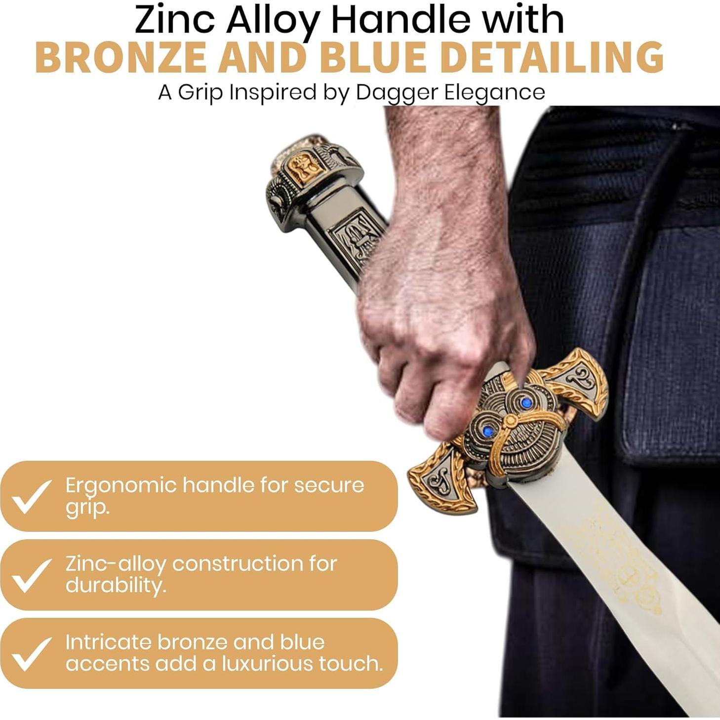 Daga Réplica Egipcia 32.39 cm Szco con Funda de Metal