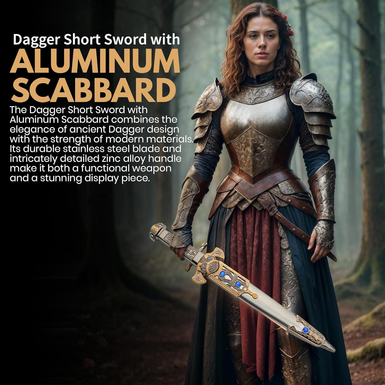 Daga Réplica Egipcia 32.39 cm Szco con Funda de Metal