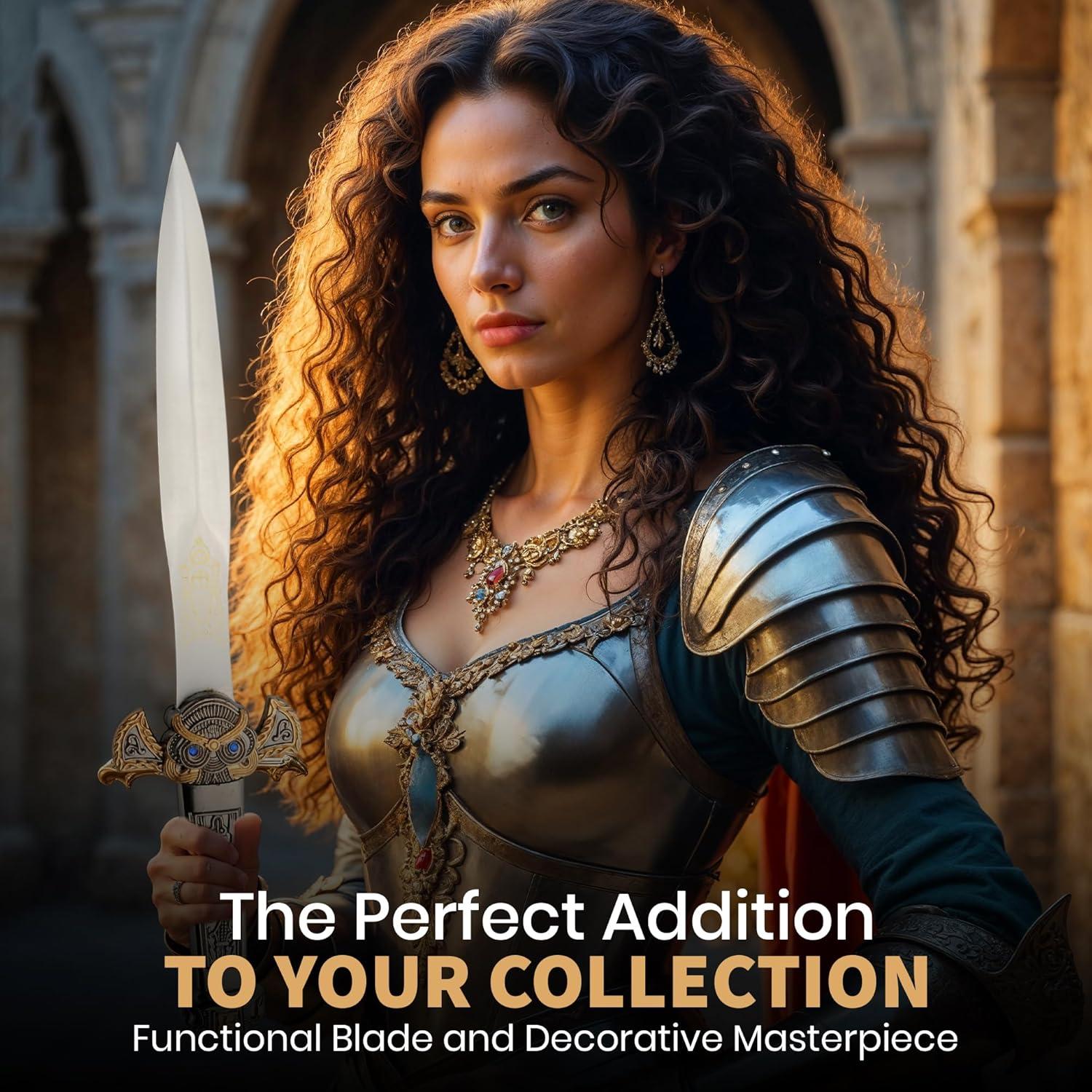 Daga Réplica Egipcia 32.39 cm Szco con Funda de Metal