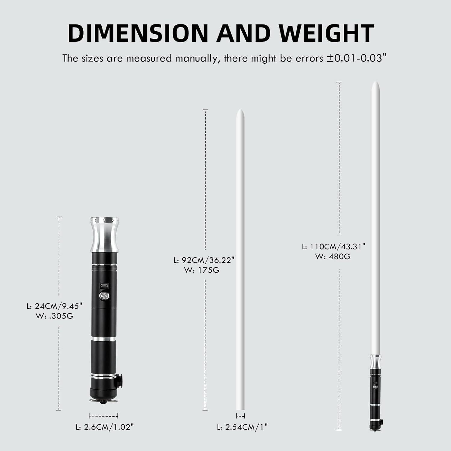 Sable de Luz RGB 3.0 LordSaber 92cm Mango de Aluminio