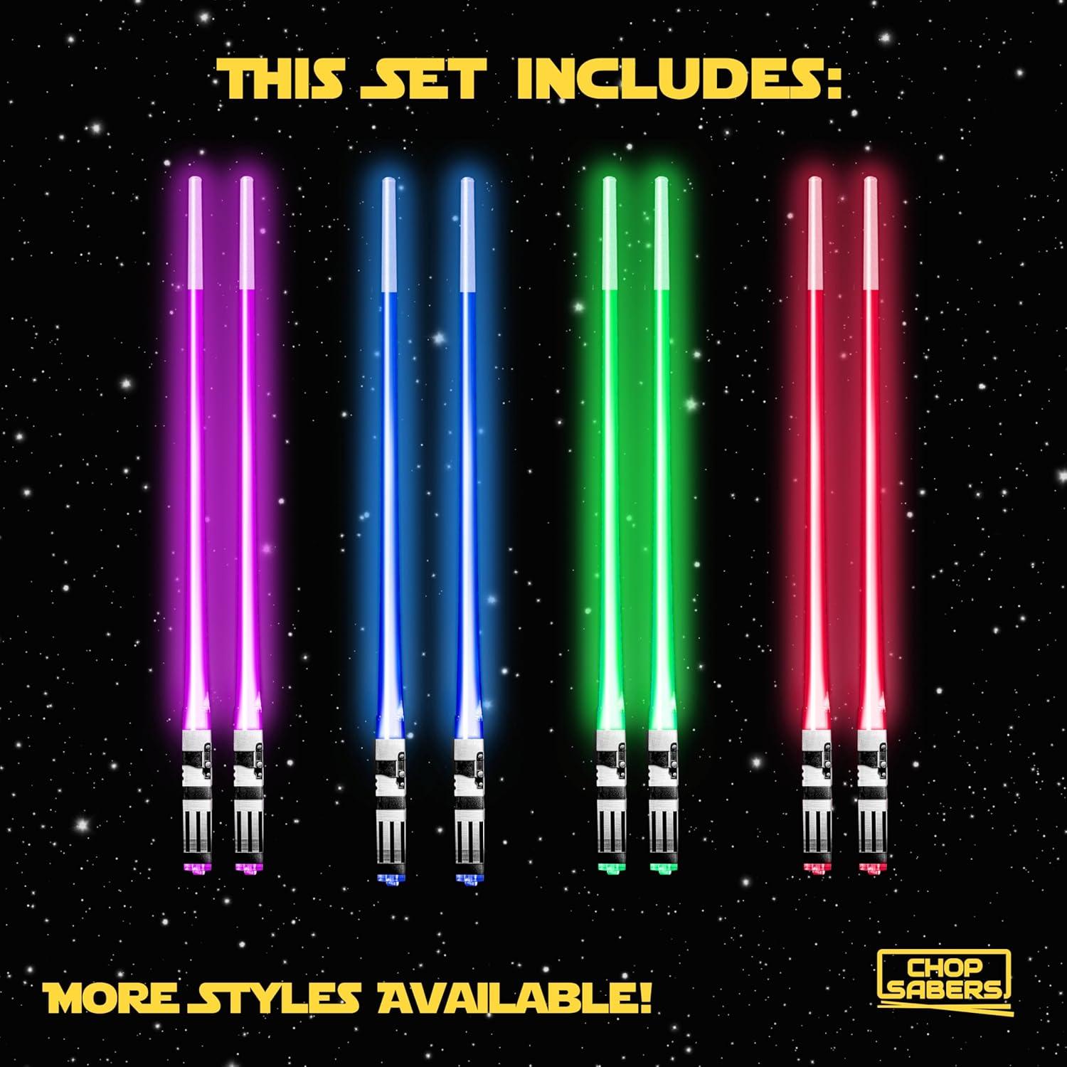 Palillos de Luz Star Wars - 4 PARES LED, Colores Vibrantes