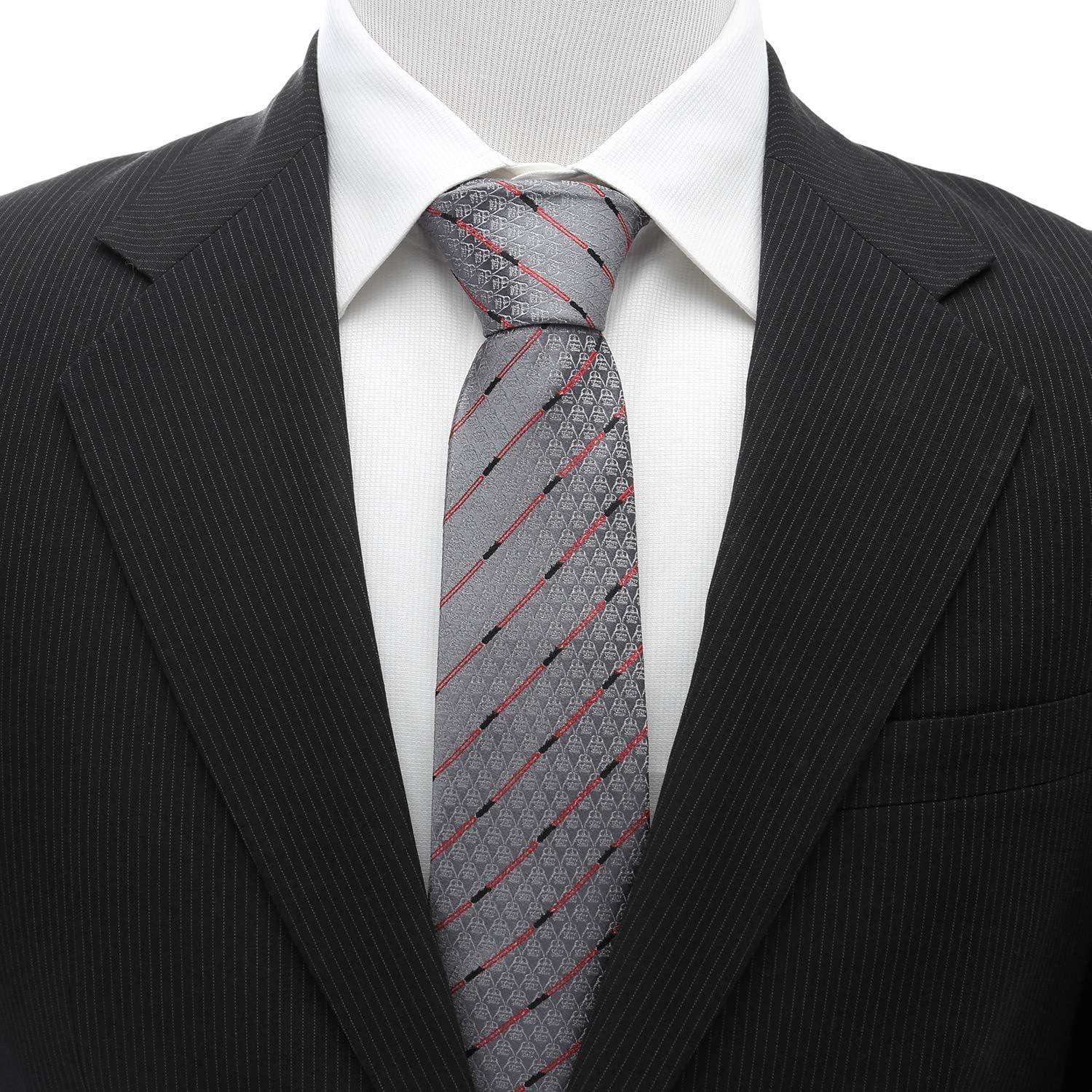 Corbata de Seda Star Wars Cufflinks Inc. Rayas Grises y Rojas