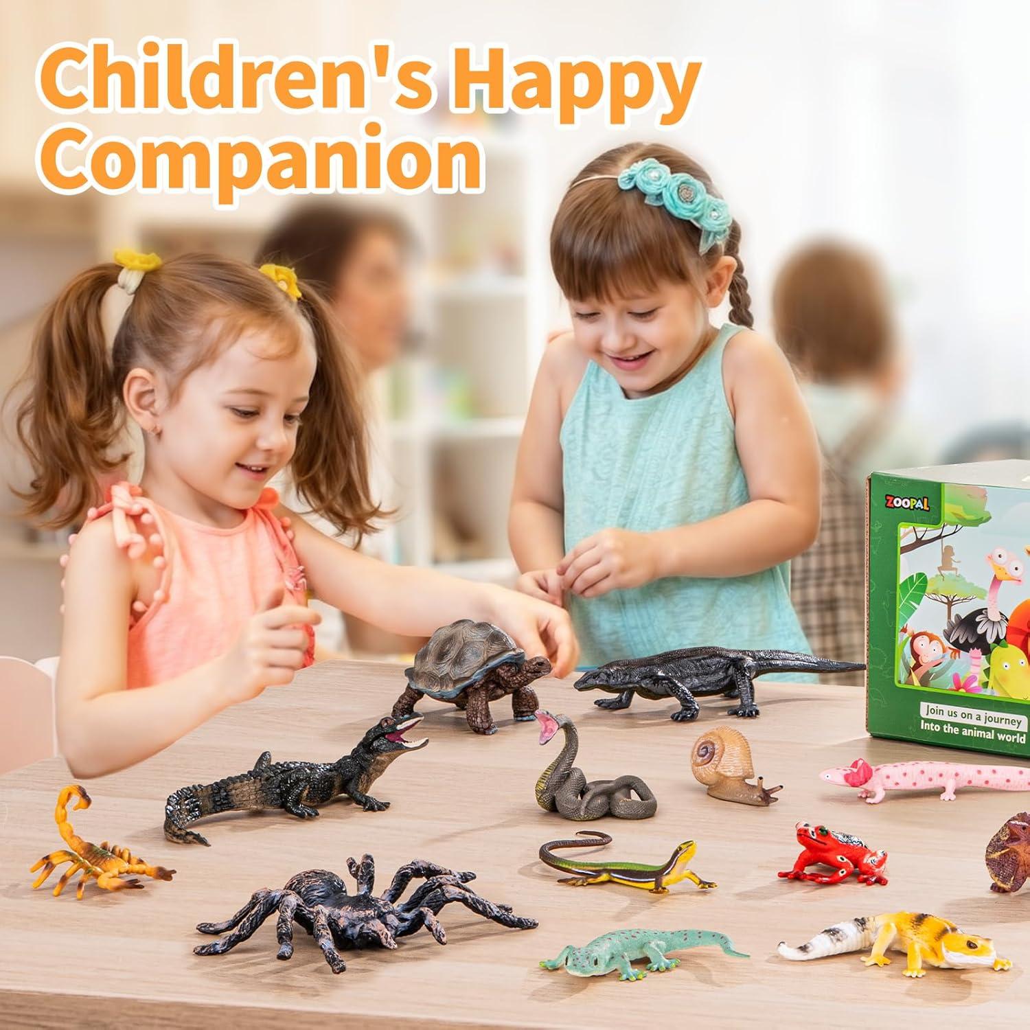 14 Figuras de Animales Reptiles Zoopal - Juguetes Educativos