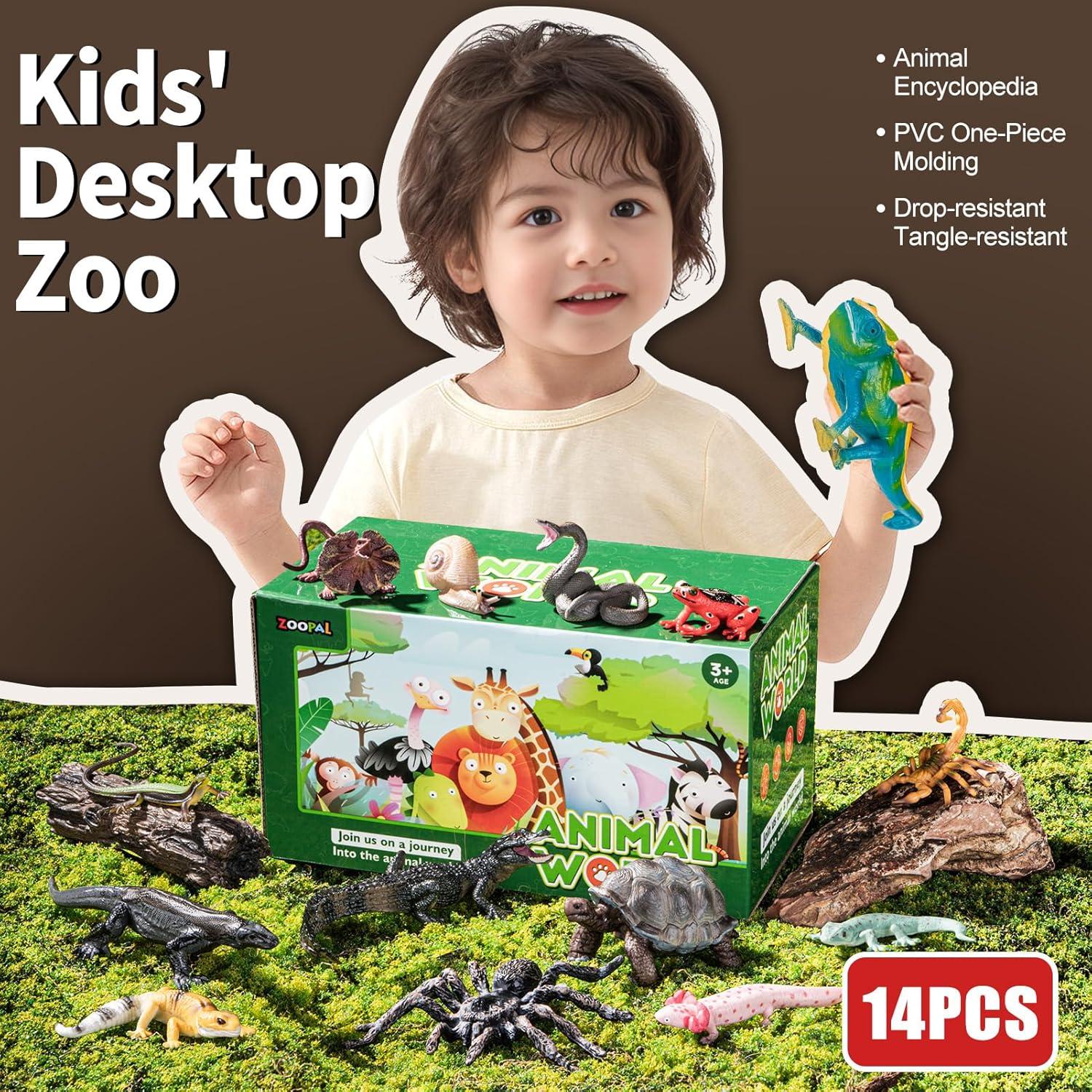 14 Figuras de Animales Reptiles Zoopal - Juguetes Educativos