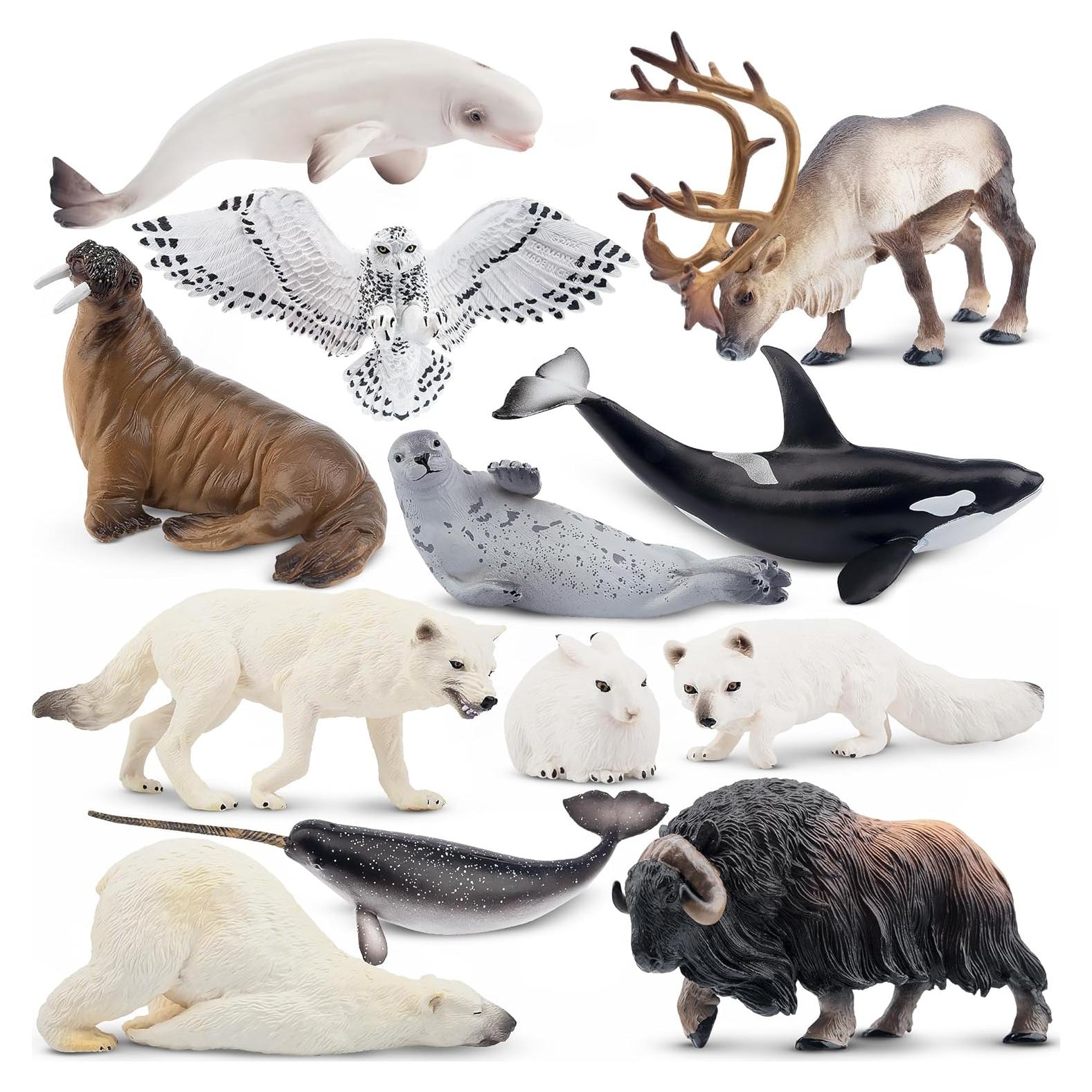 Set de Figuras de Animales Árticos Toymany 12PCS - Oso Polar, Morsa y Más