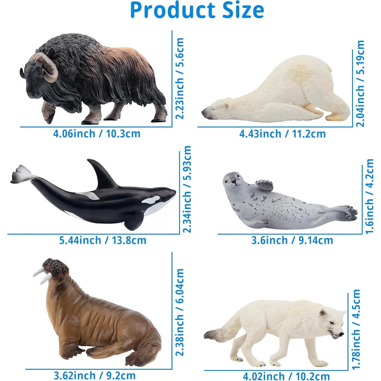 Set de Figuras de Animales Árticos Toymany 12PCS - Oso Polar, Morsa y Más