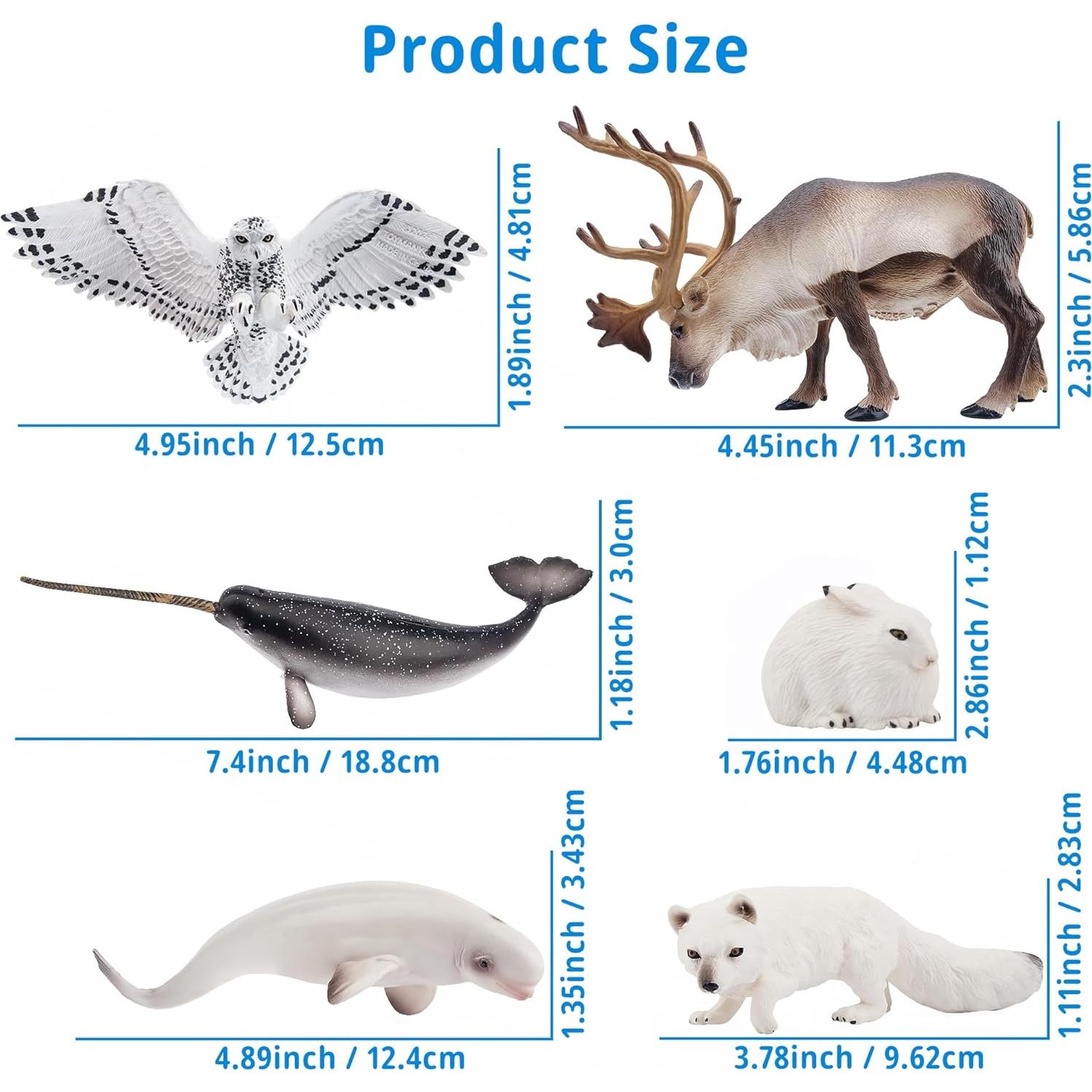 Set de Figuras de Animales Árticos Toymany 12PCS - Oso Polar, Morsa y Más