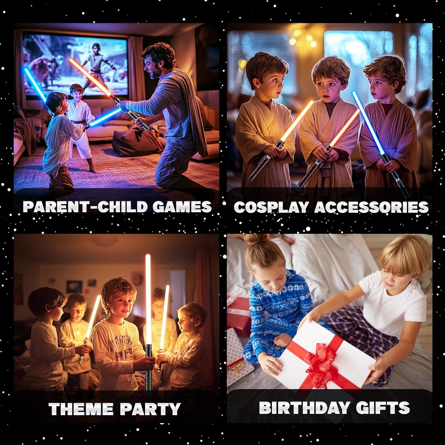 Espadas de Luz SANCO RGB 2 Paquetes 15 Colores Recargables