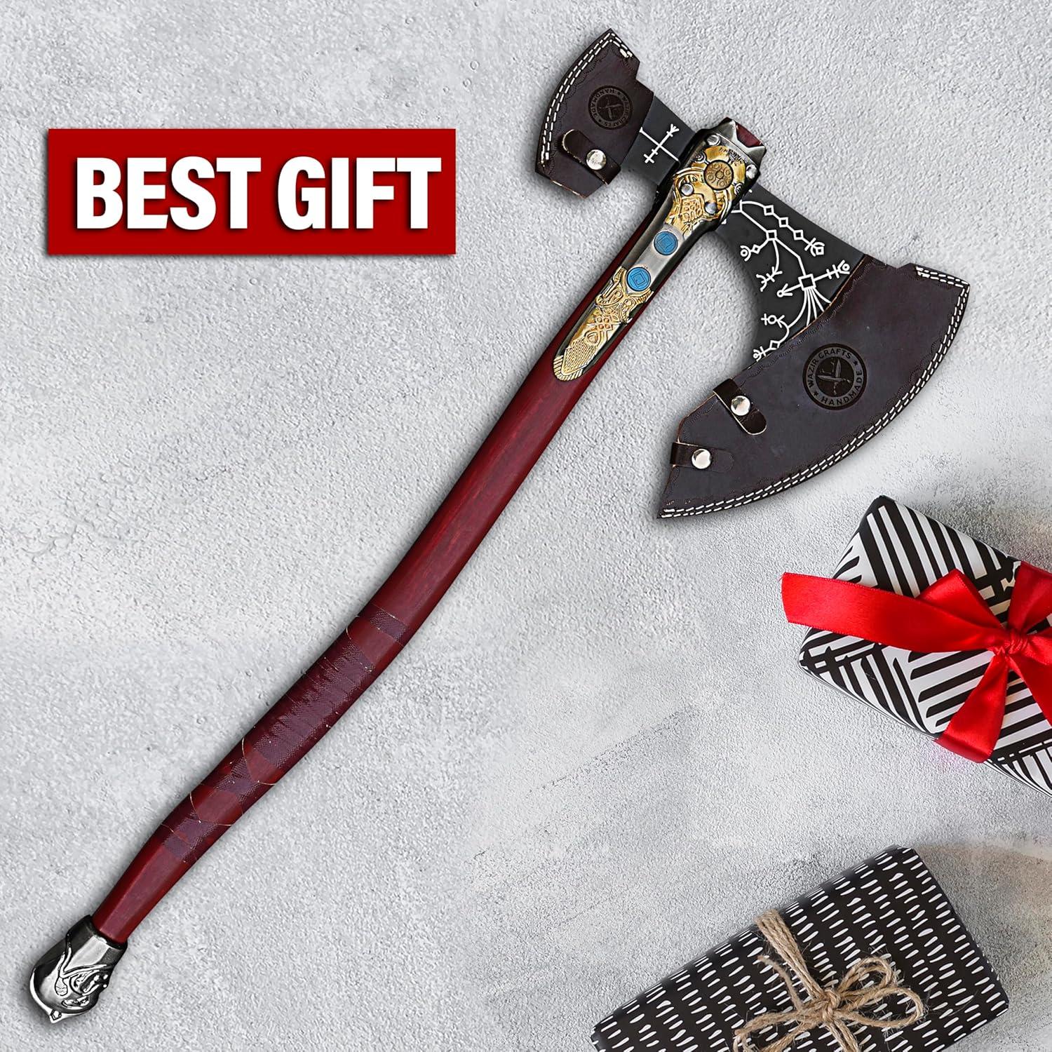 Hacha Vikinga Hecha a Mano WAZIR CRAFTS 89 cm Acero Carbono