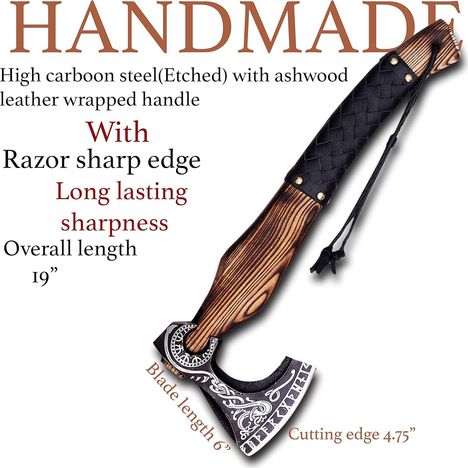 Hacha Vikinga Personalizada SS SMART & SHARP 45.72 cm Acero Carbono